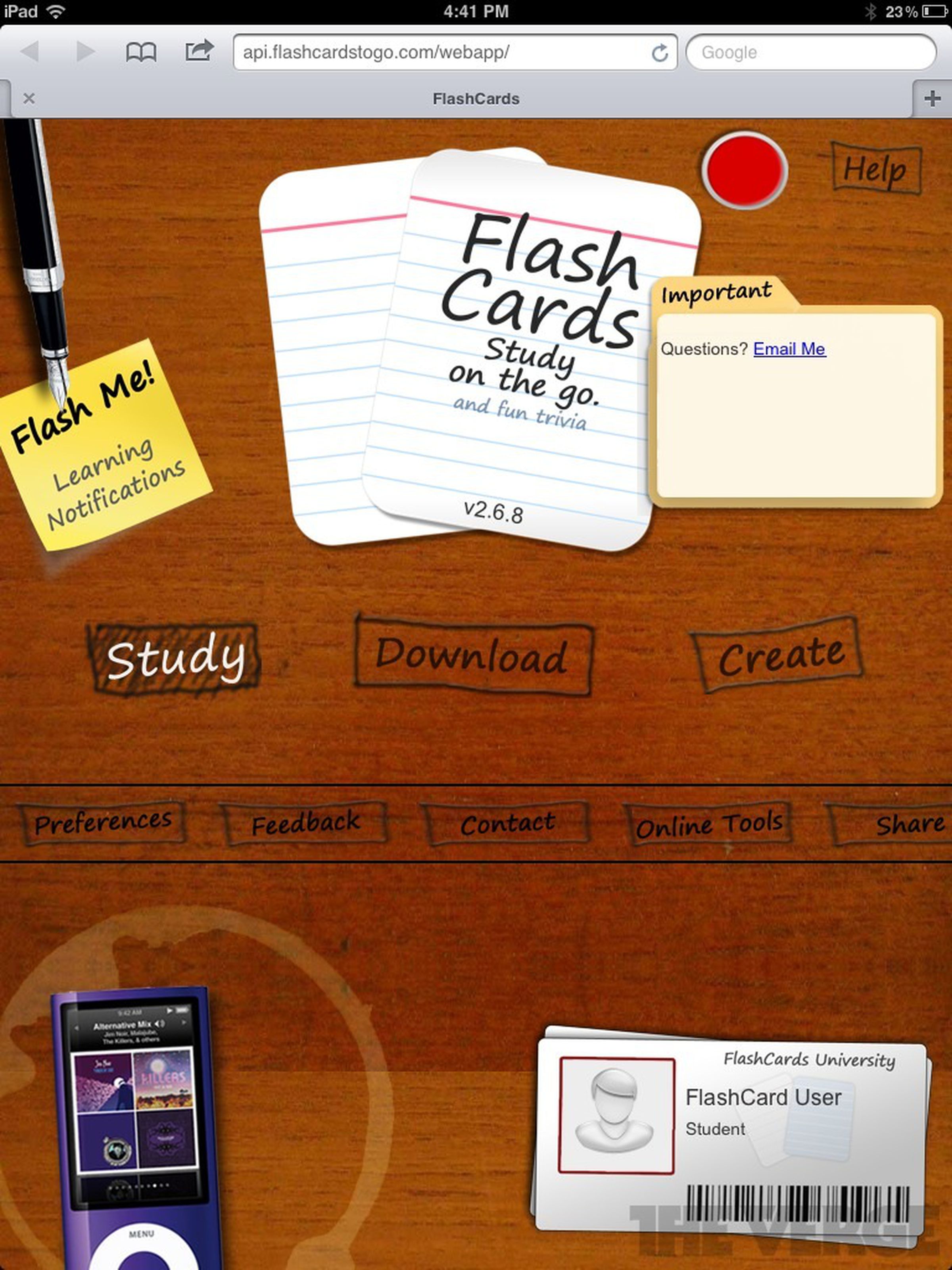 Flashcards and Paper Mache Enyo cross-platform apps photos