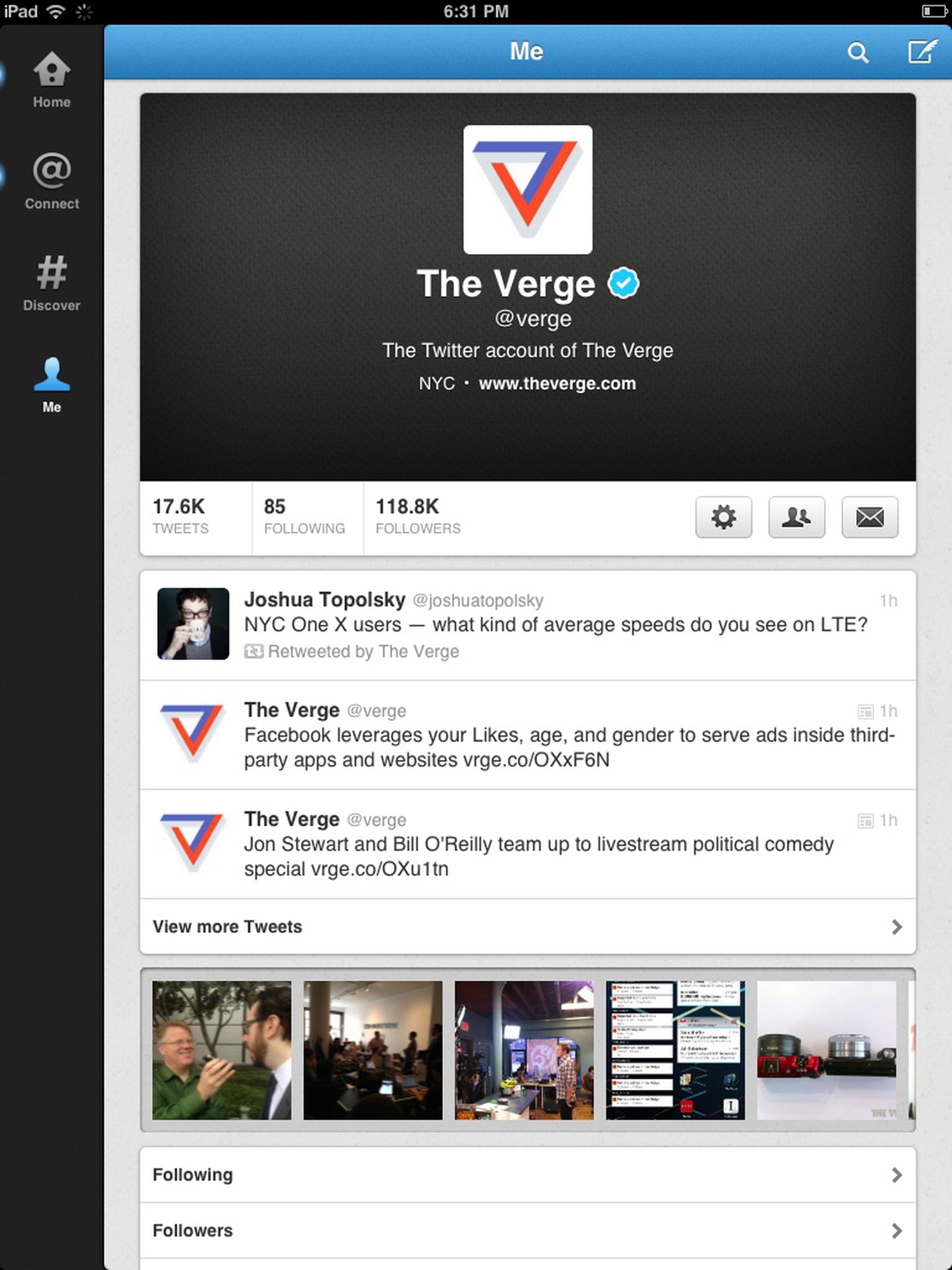 Twitter for iPad 5.0 screenshots