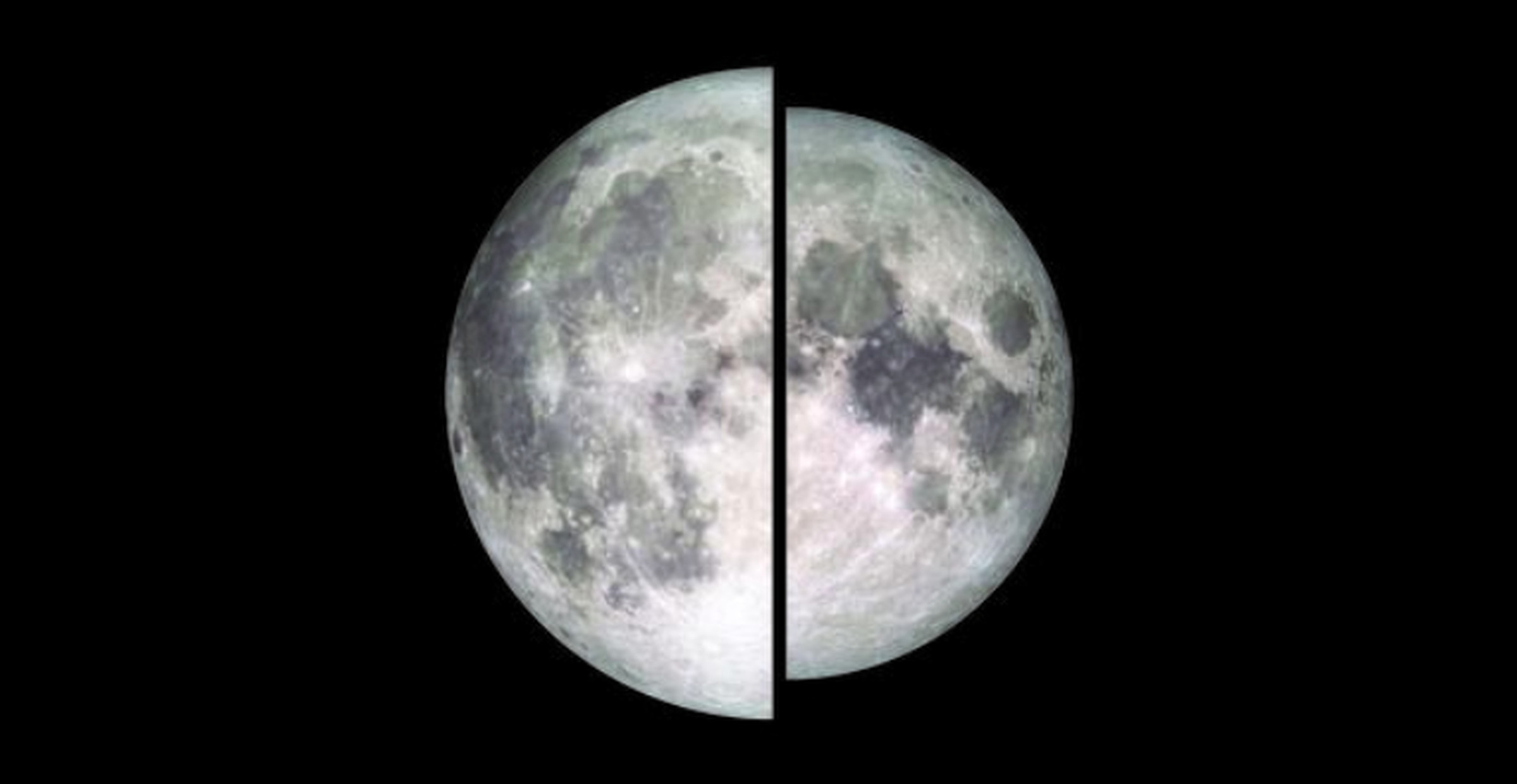 The size of a supermoon (L) compared to the Moon when it is farthest away from Earth on its orbit (R).