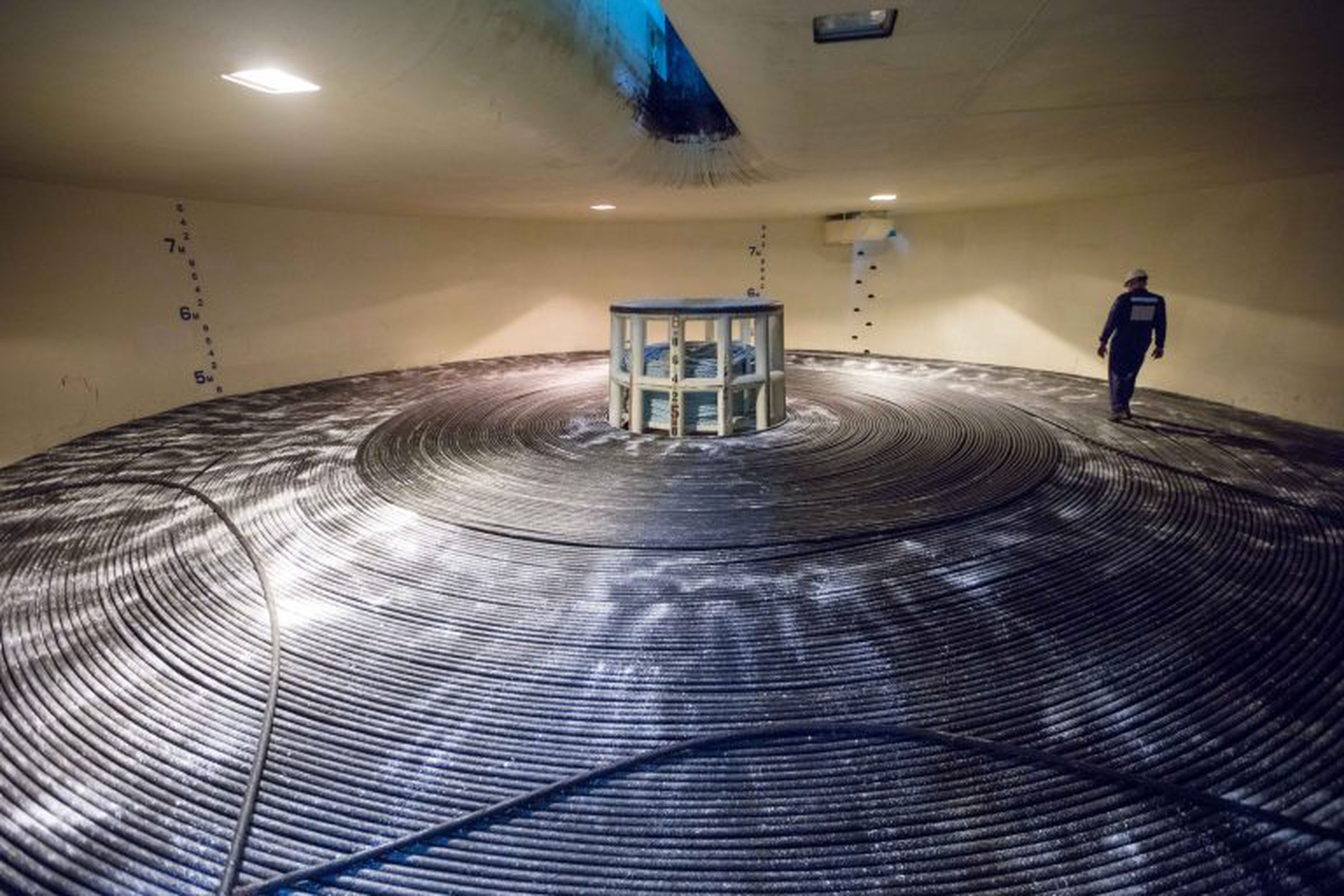 The Marea cable (shown above coiled onboard a ship) was laid across the ocean floor in 2017.