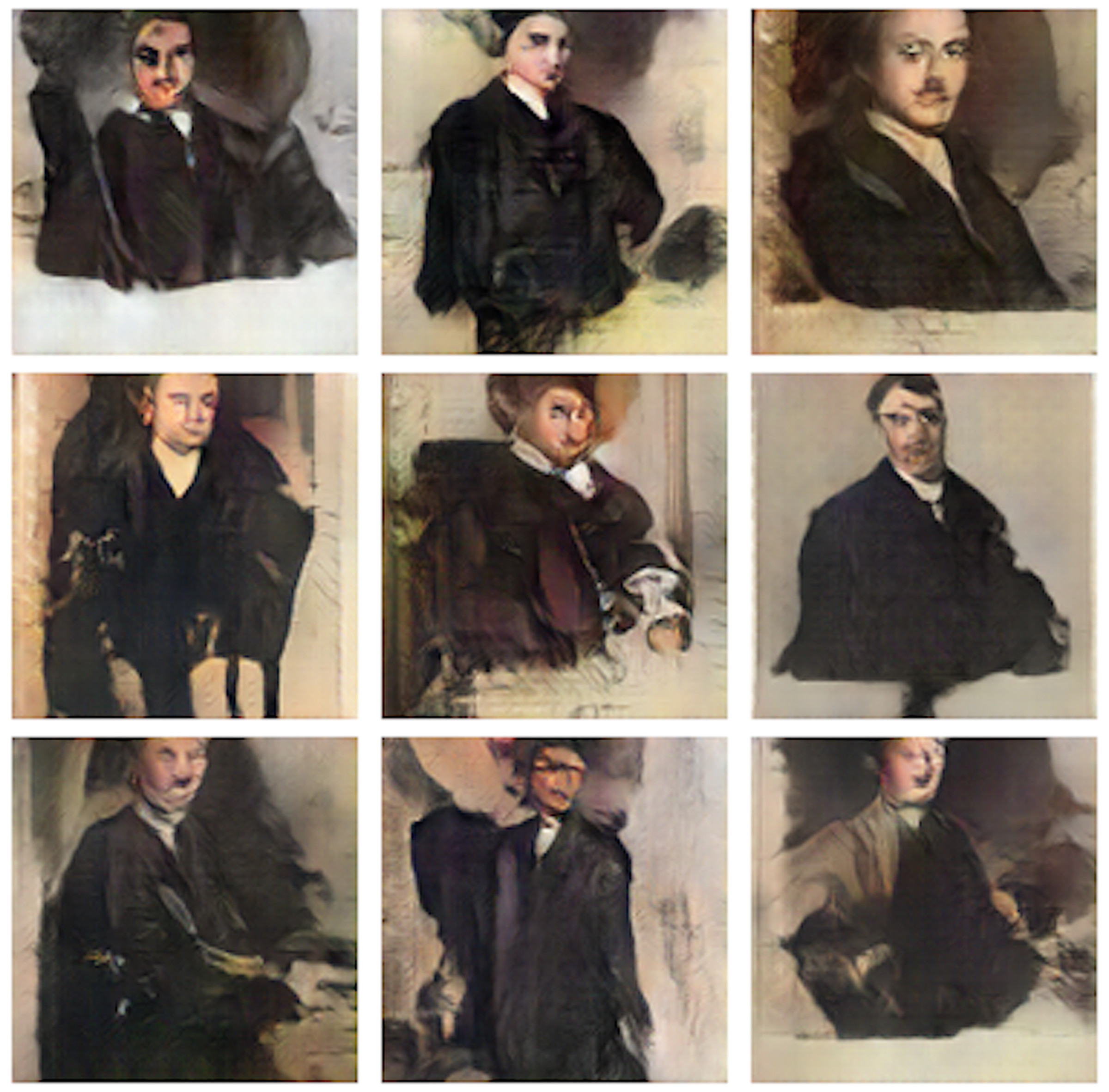 Images generated by White using Barrat’s code bear a striking resemblance to the Belamy portraits. 