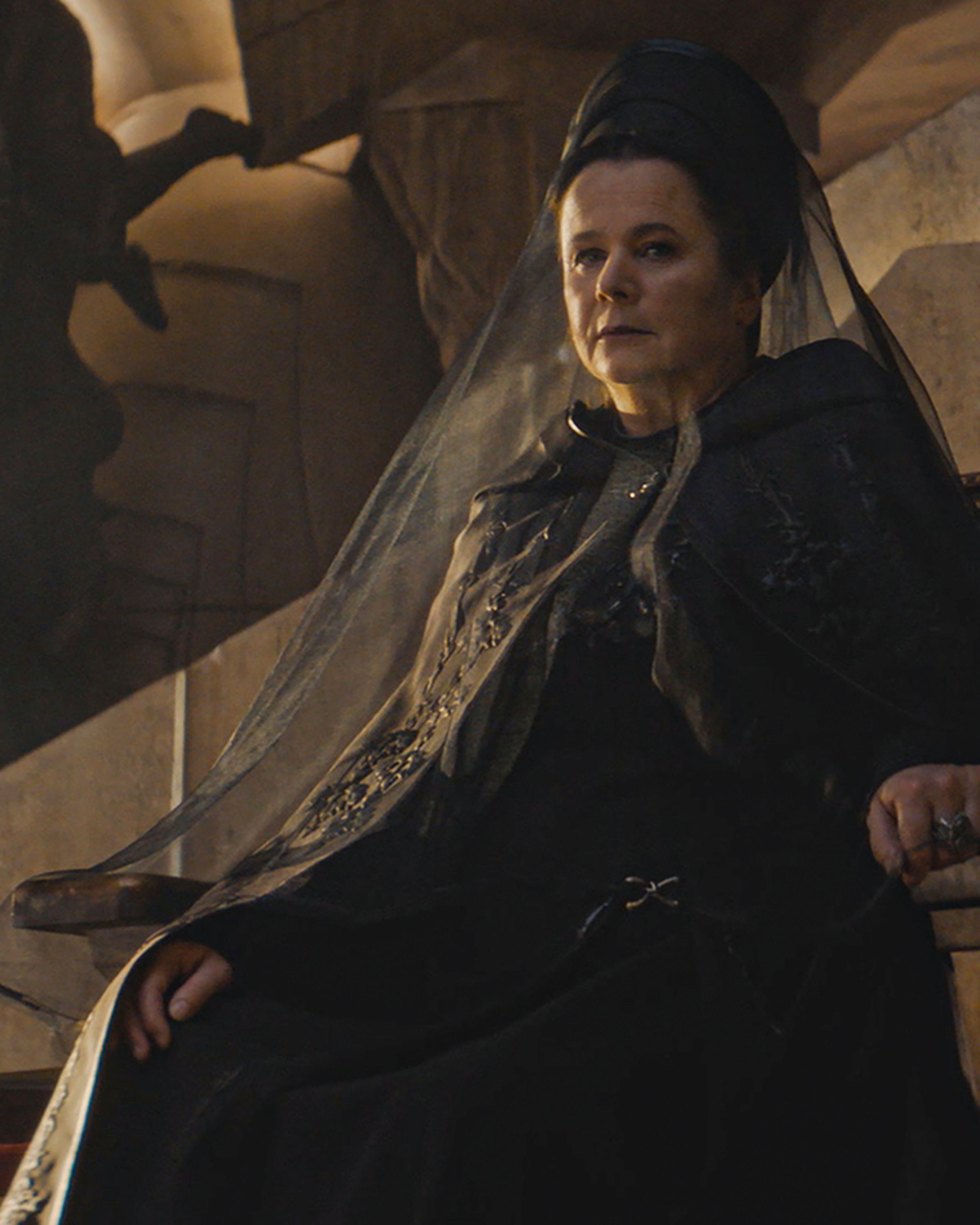 A still photo of Emily Watson as Valya Harkonnen in the TV series Dune: Prophecy.