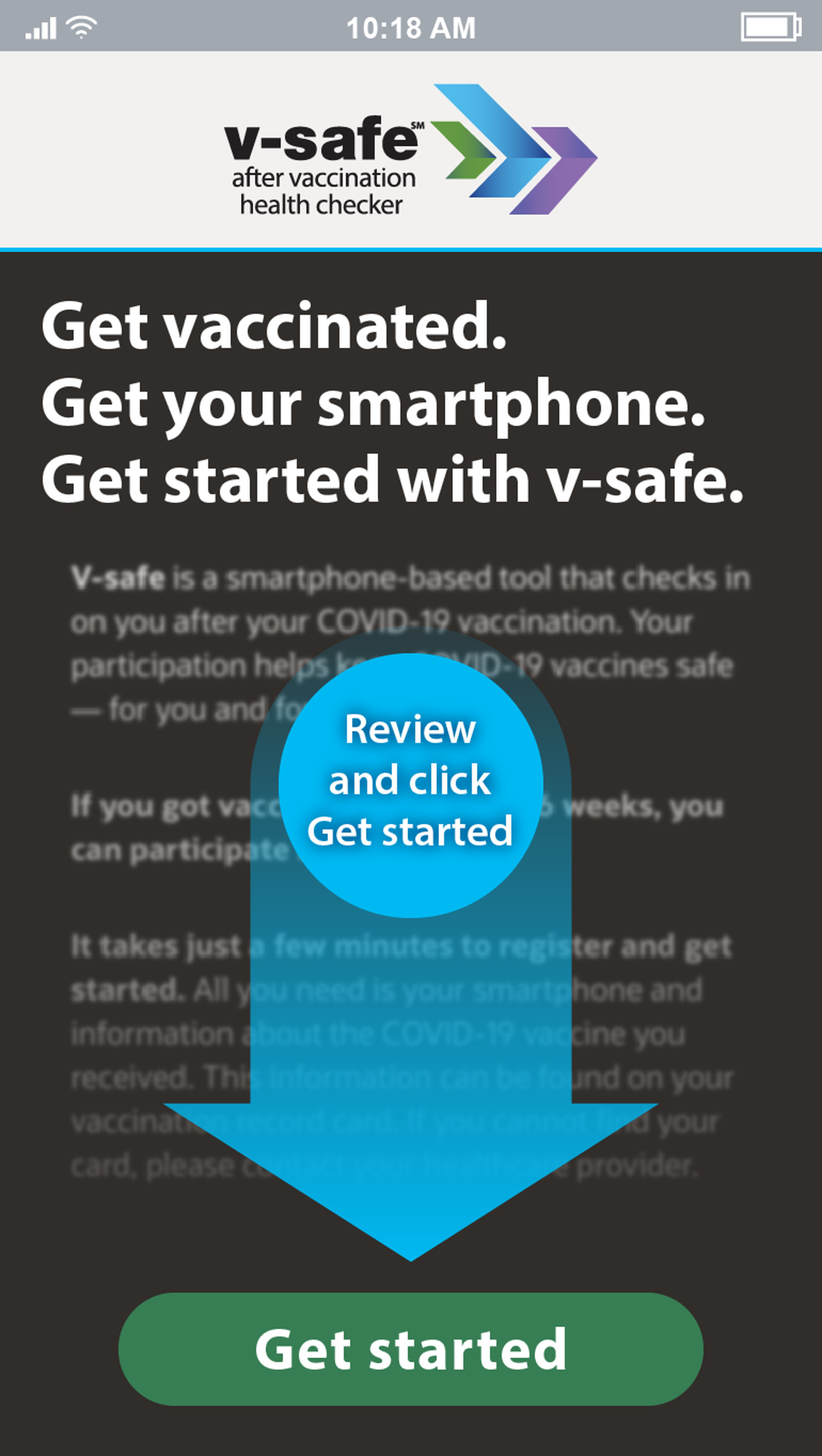 The CDC’s v-safe program is currently only available in English.