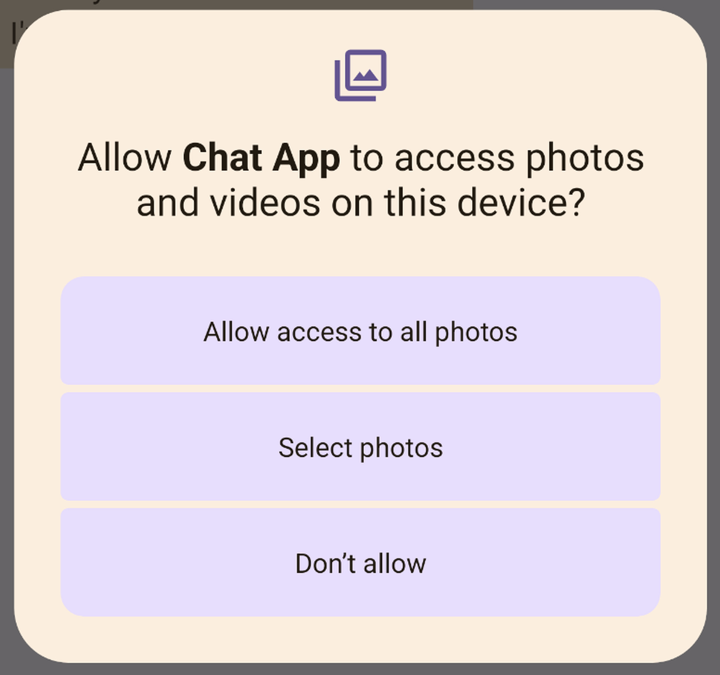 A preview of the new permissions for Google’s photo picker rolling out to Android 14