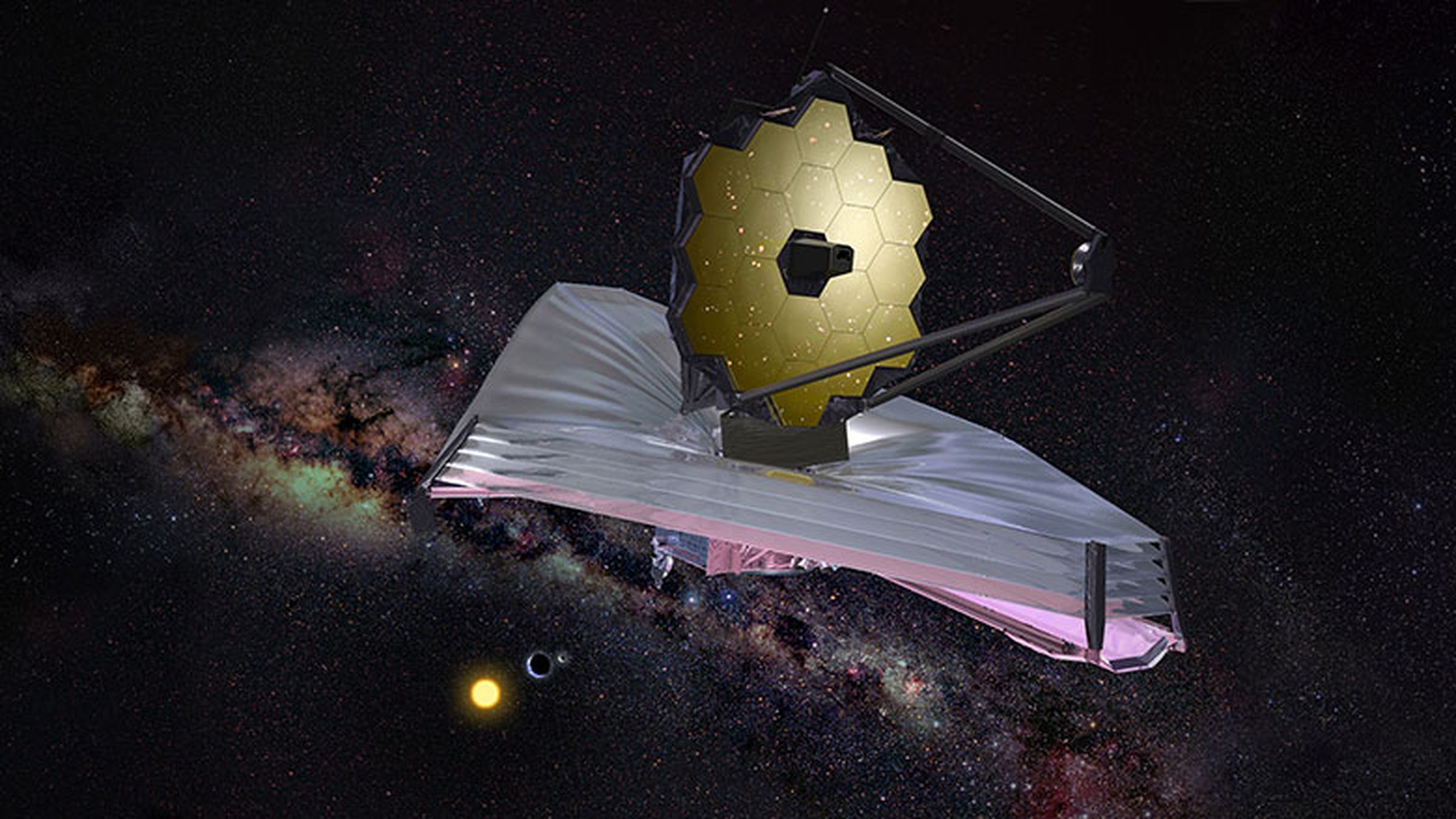A rendering of the James Webb Space Telescope