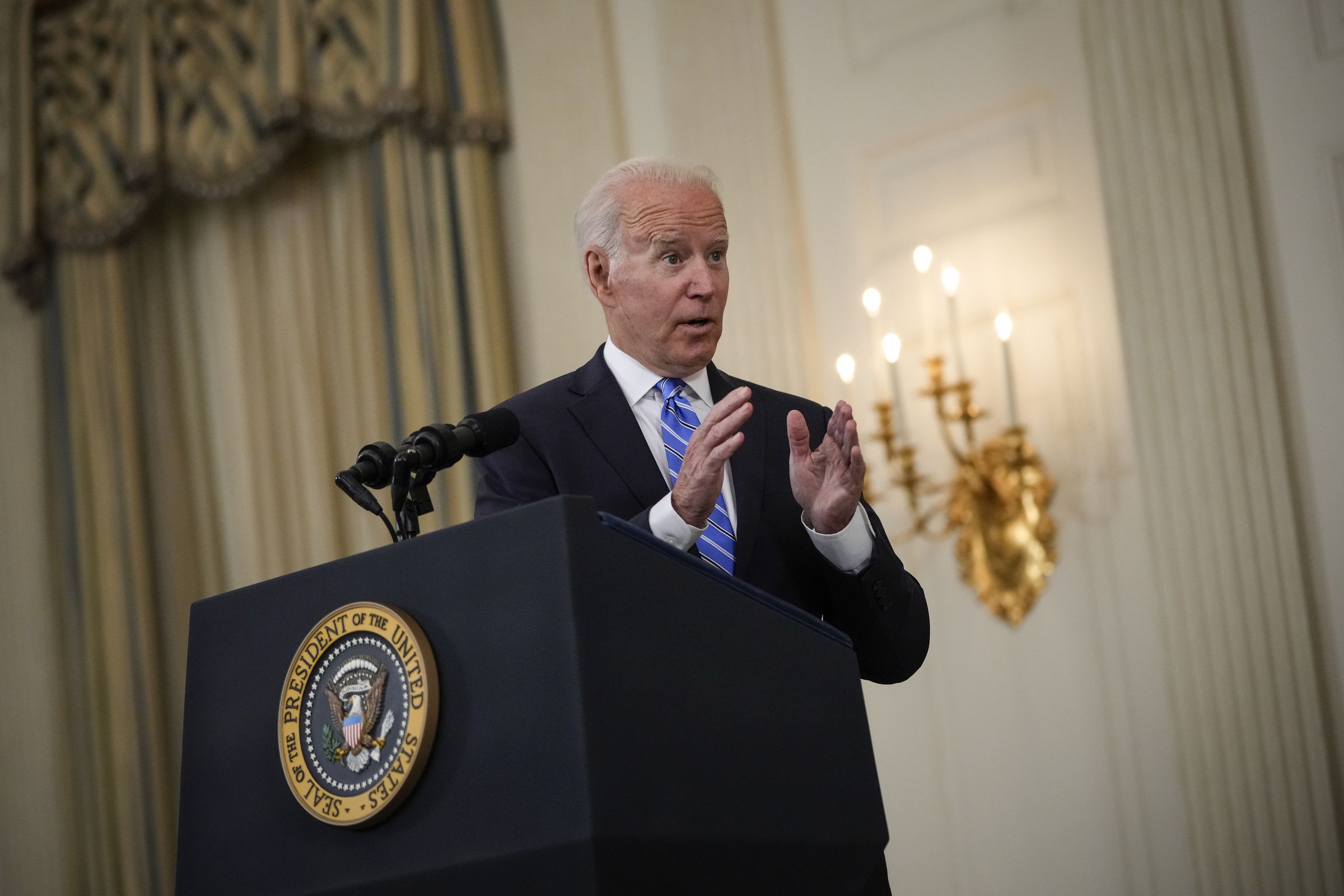 President Biden Speaks On The American Rescue Plan At White House