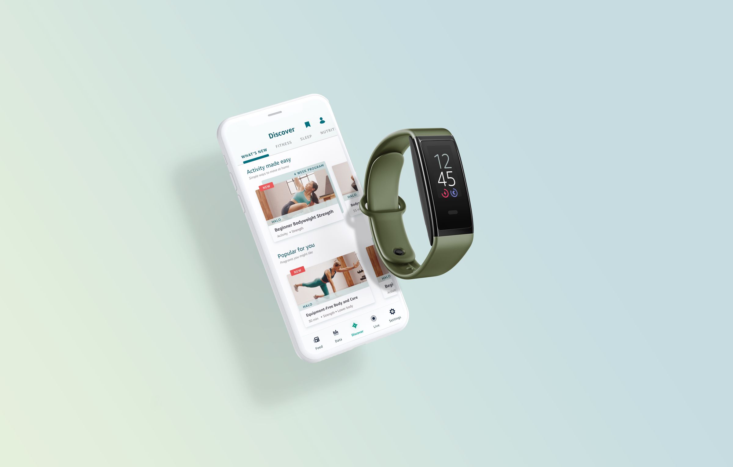 The Halo App provides access to your fitness data, workouts, recipes, and more.
