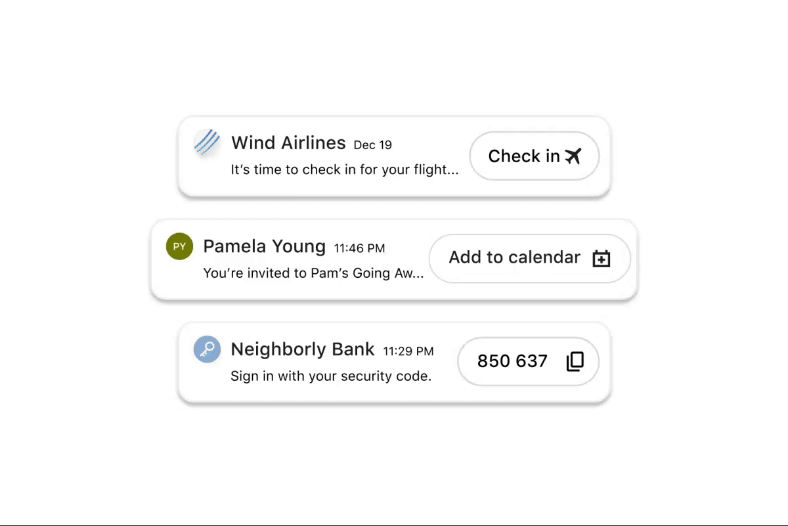 Yahoo Mail offers quick-tab shortcuts, so you can perform various tasks like adding events to calendars without navigating away from your inbox.