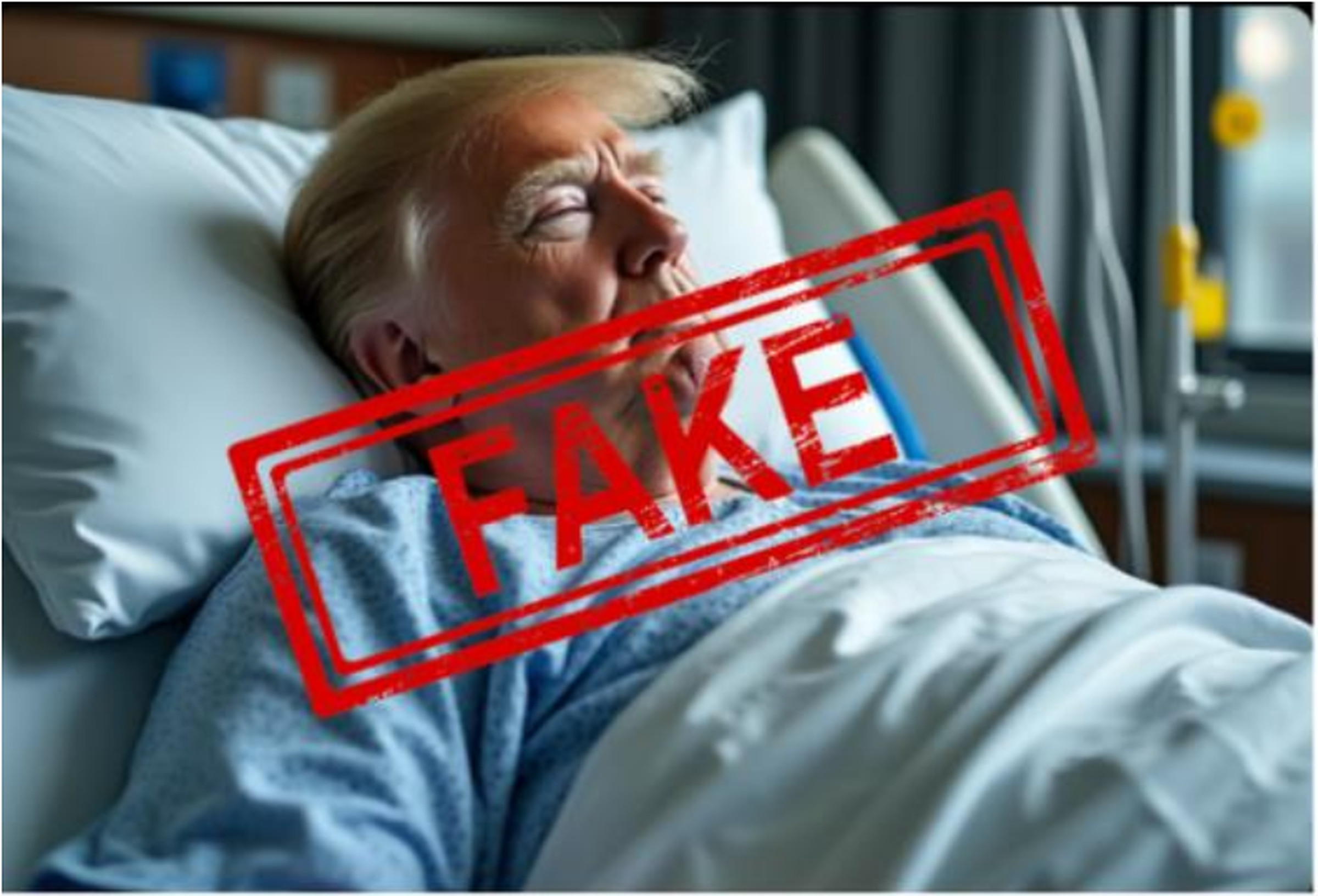 An ai-generated image of Donald Trump in a hospital bed