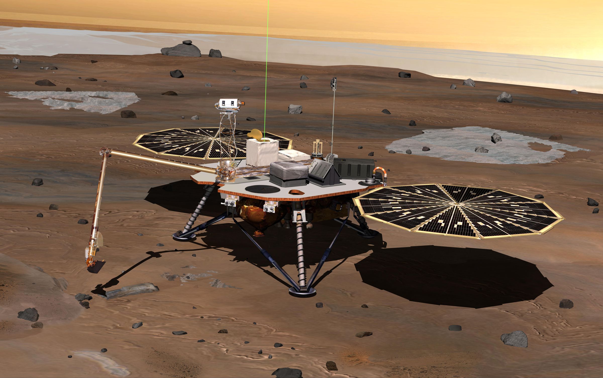 A rendering of the Phoenix lander.