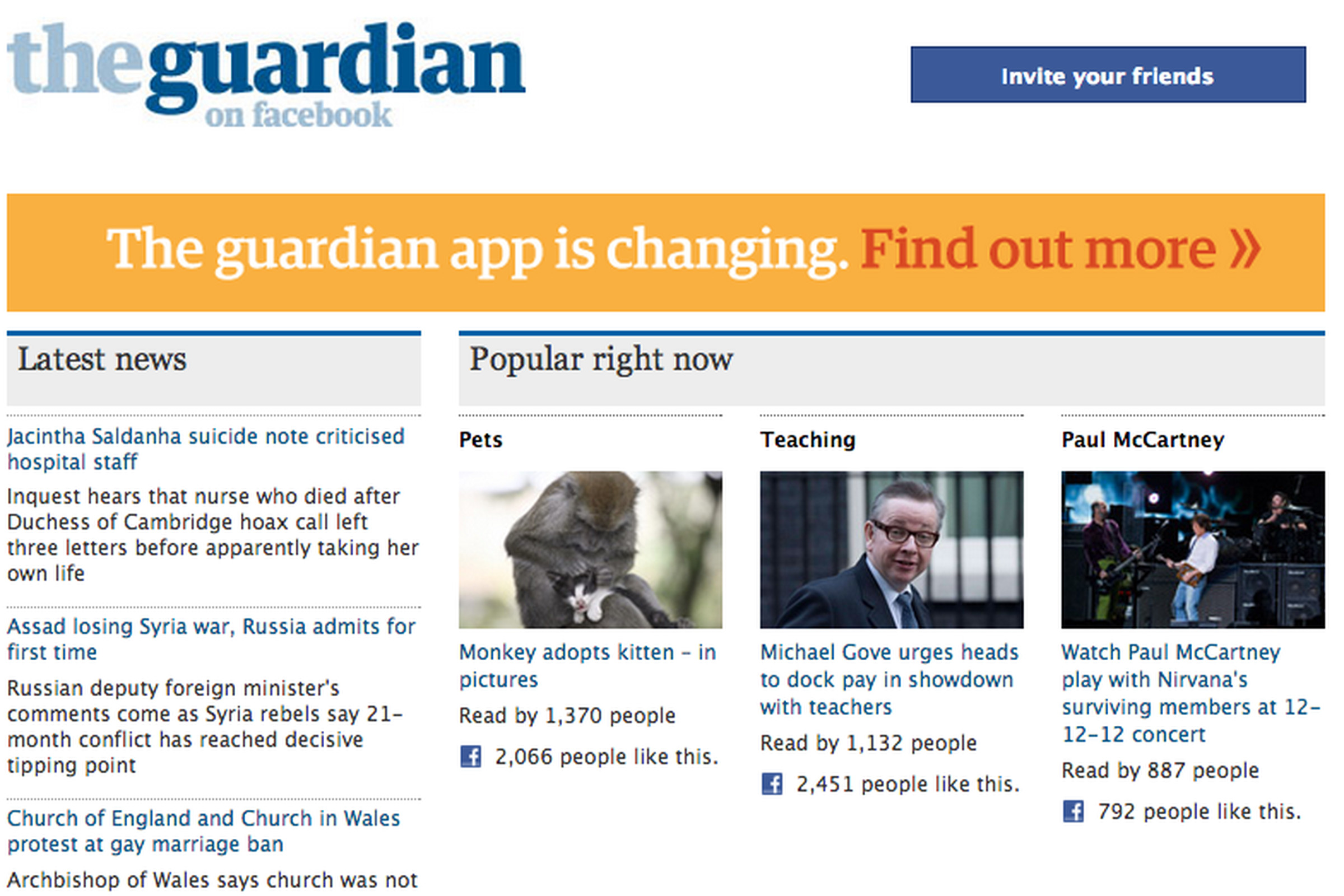 The Guardian Facebook Changing