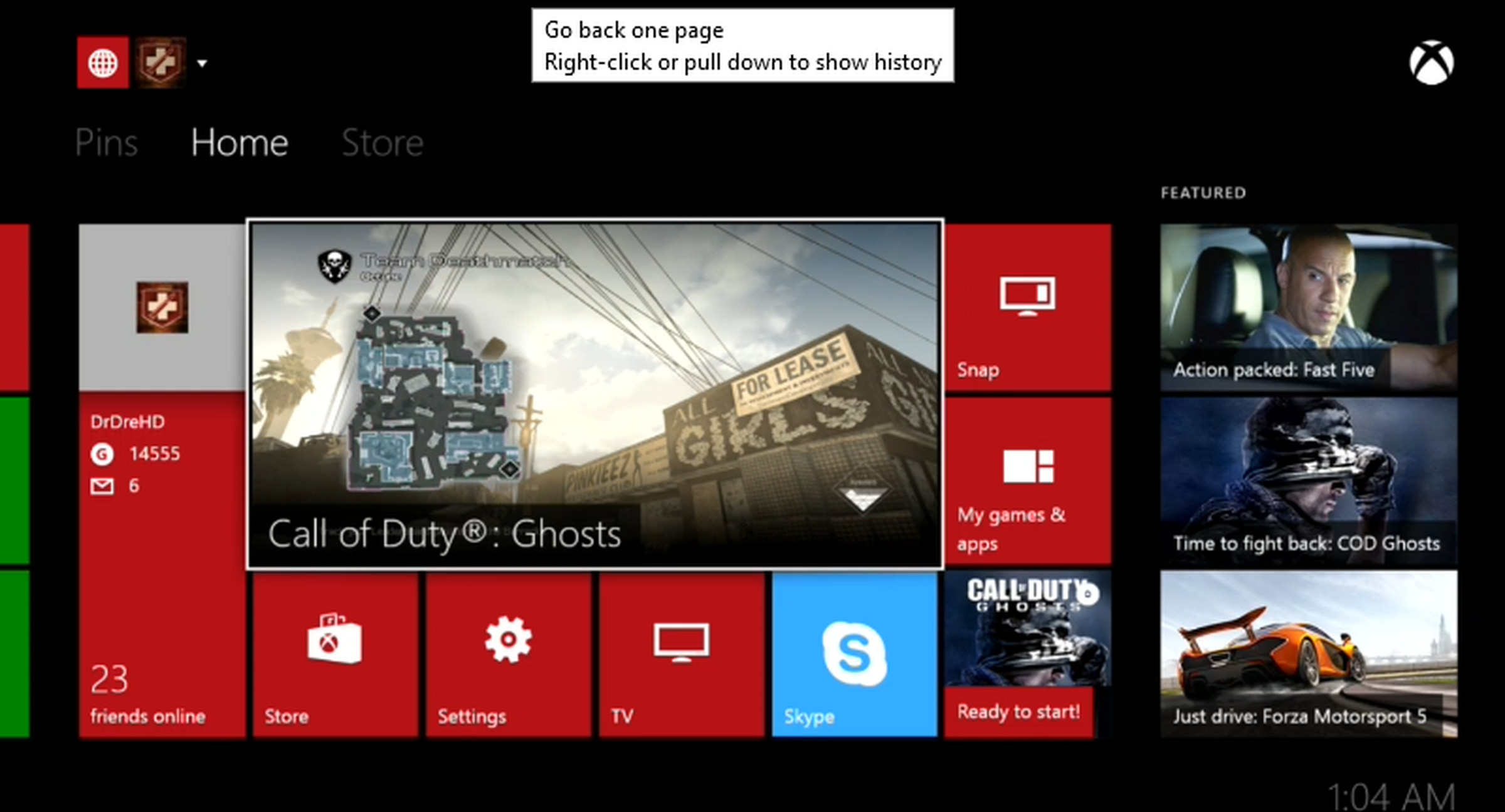 Xbox One dashboard screenshots (Moonlightswami)