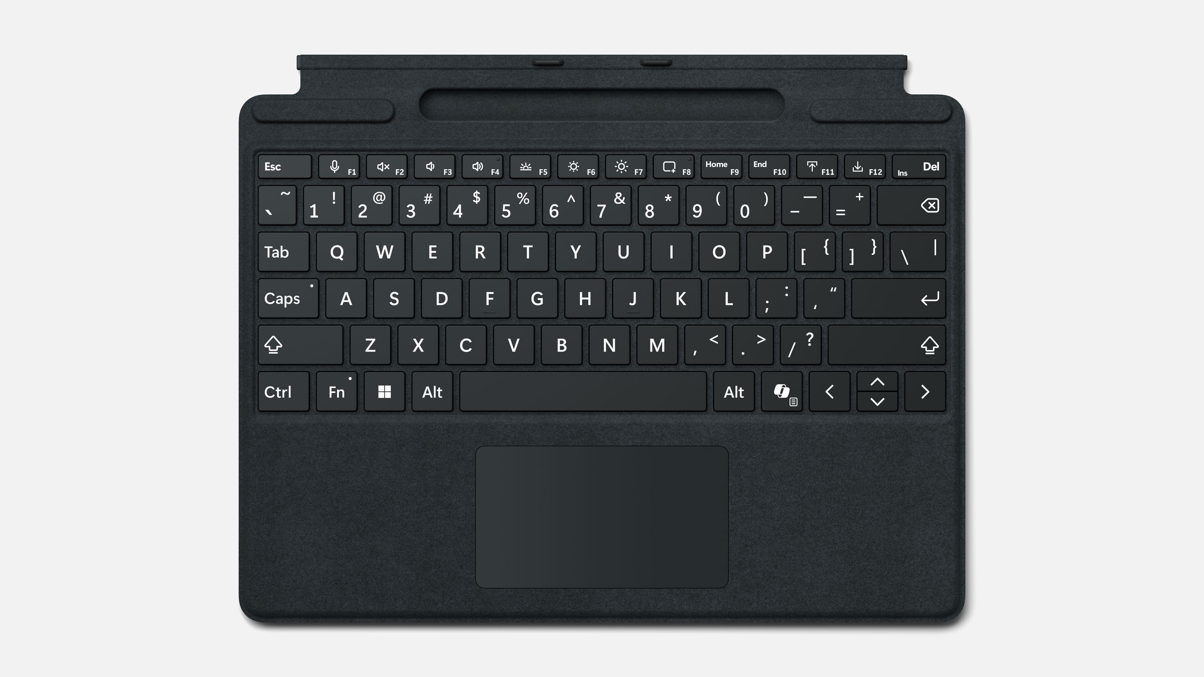 The new Surface Pro keyboard has a bold keyset and the Copilot key.