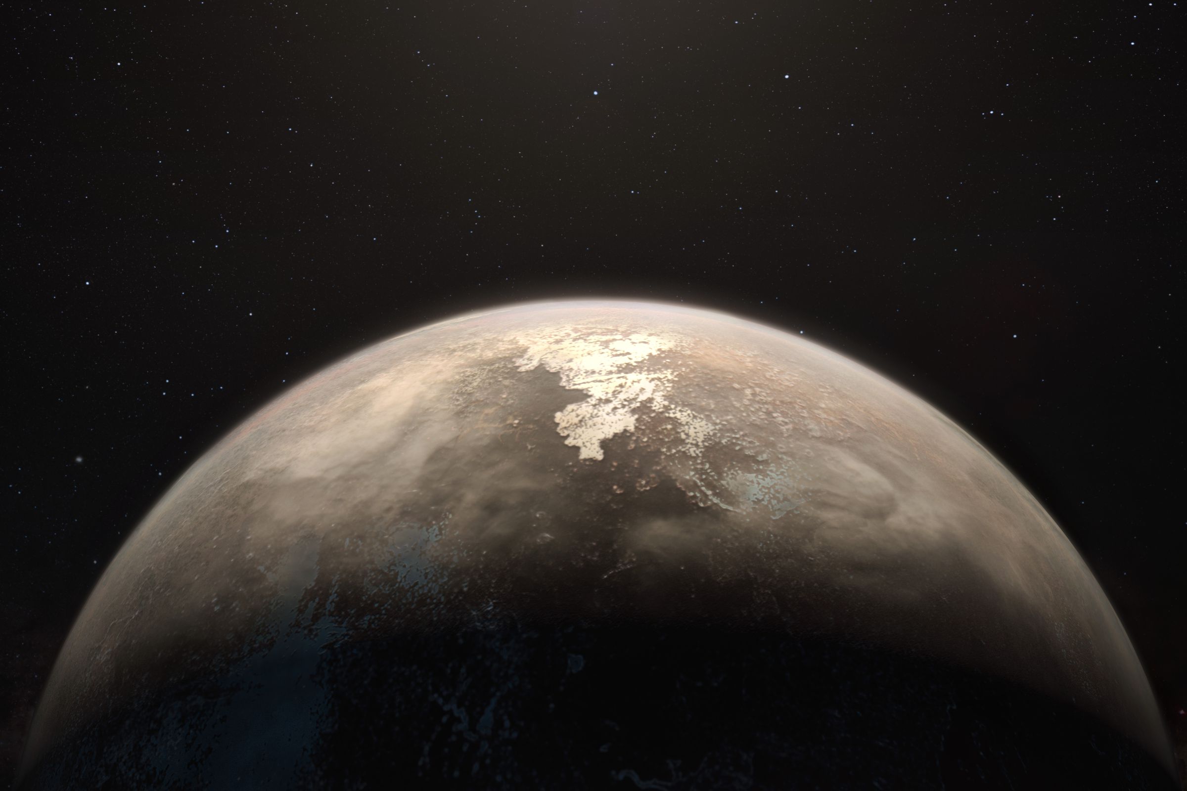 An artist’s impression of the planet Ross 128 b.