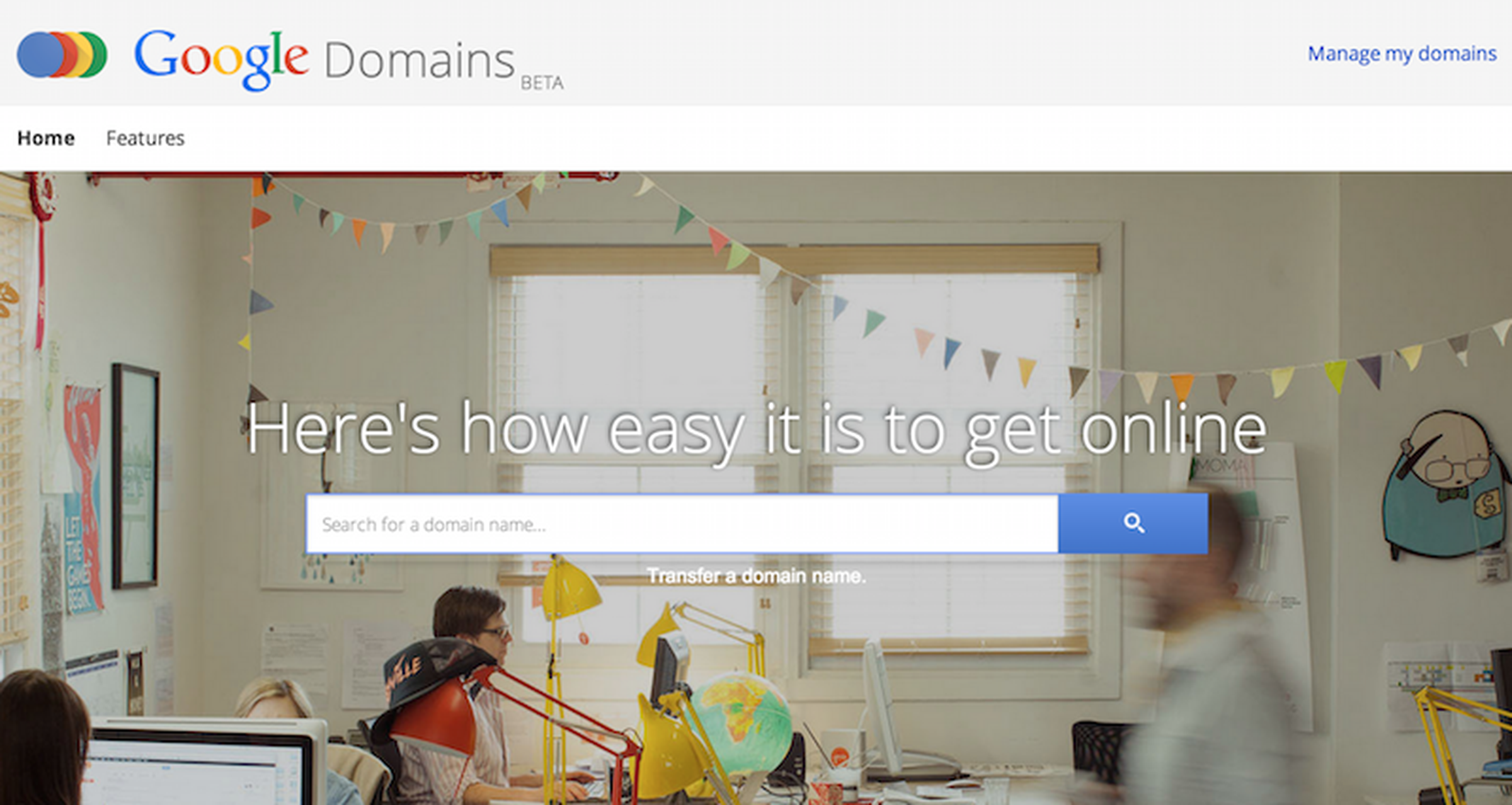 Google Domains header