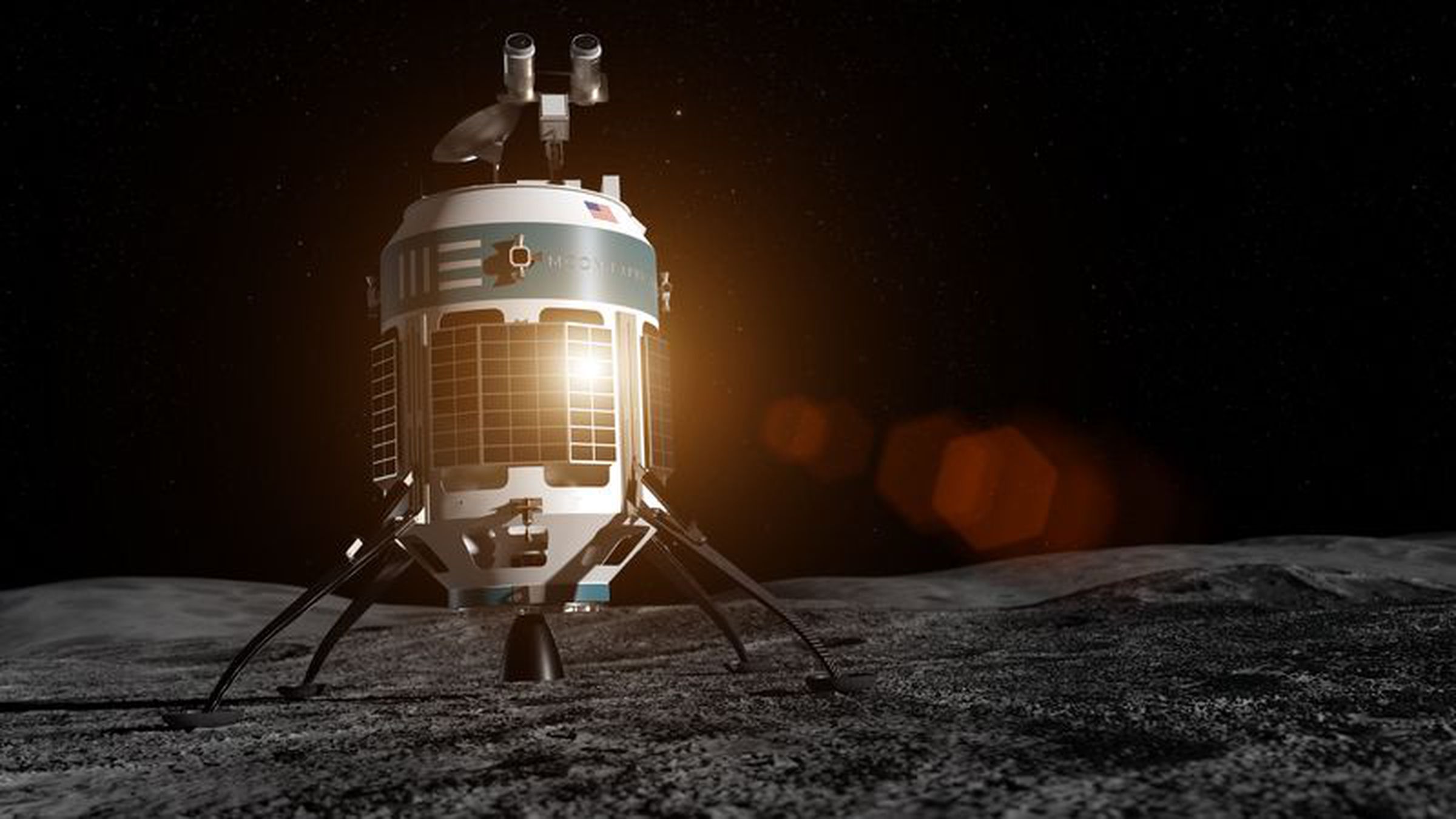 An artistic rendering of Moon Express’ MX-1E lander