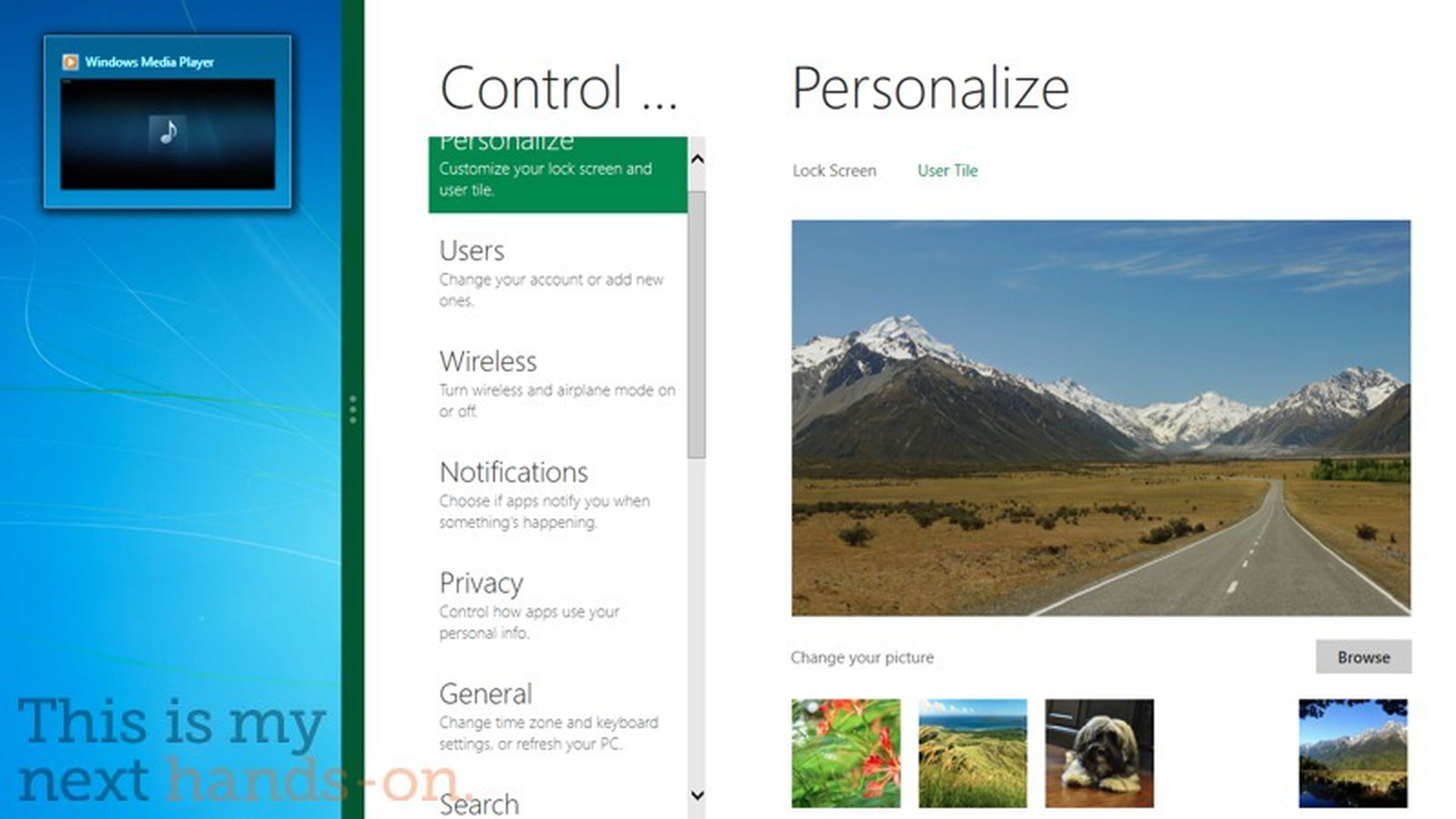 Windows 8 app screenshots
