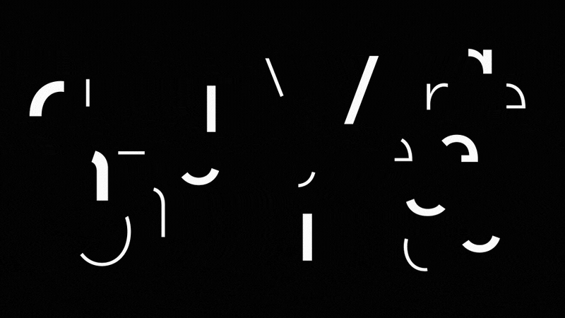 Animated text whose letters fade, shift, and combine to spell “On The Verge” 