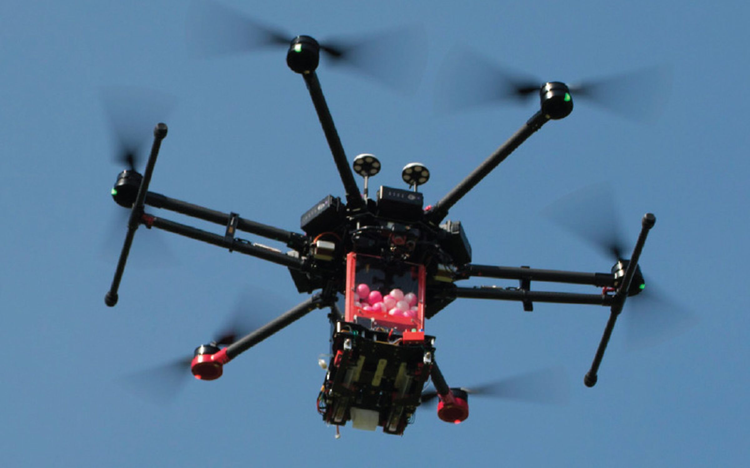 Ignis drones like the one pictured use infrared cameras and incendiary balls to carry out controlled burns. 