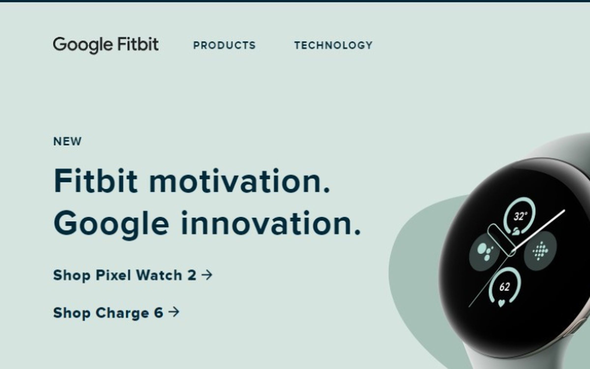 A screengrab of the Fitbit website showing updated Google branding.