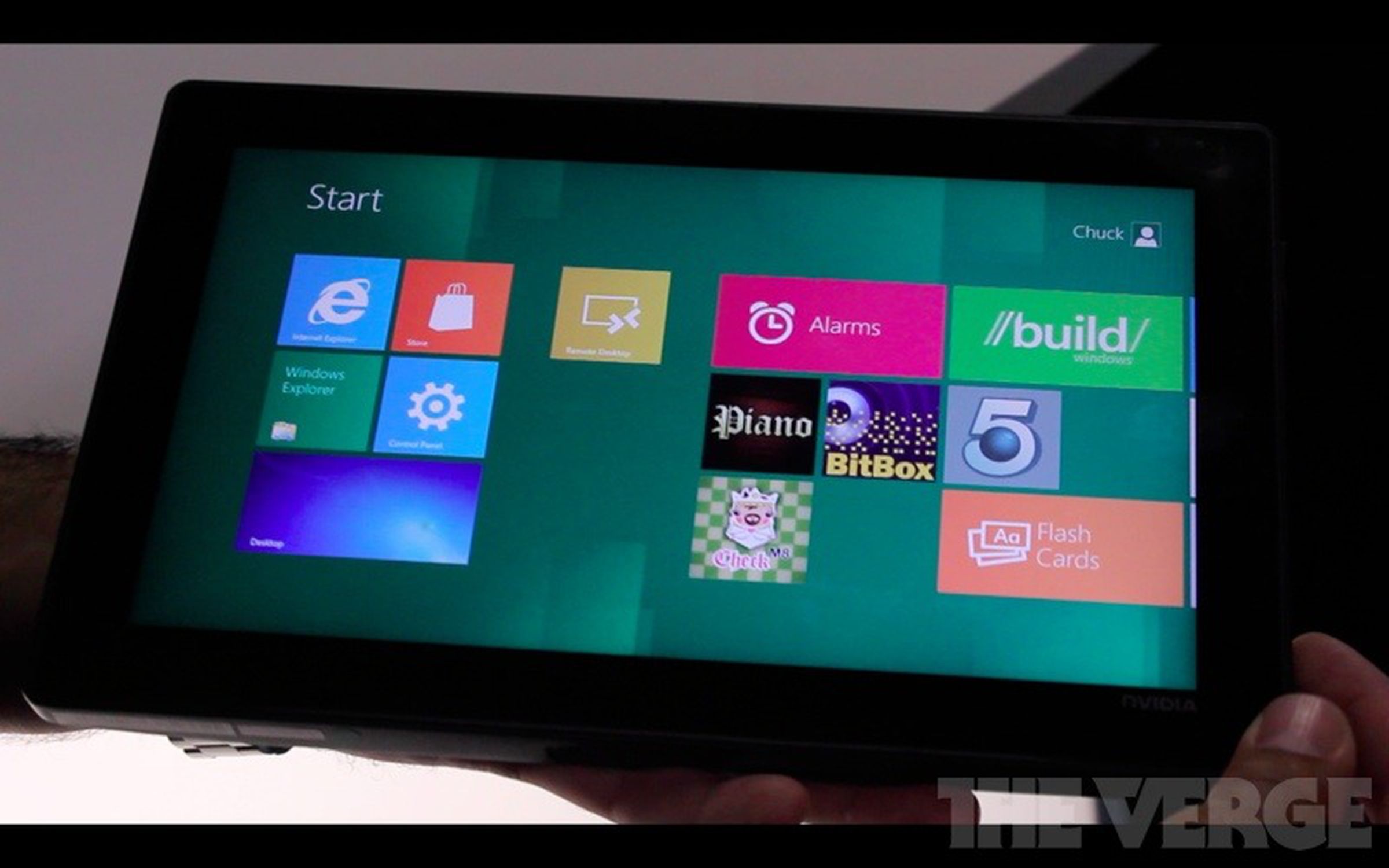 Nvidia Kal-El tablet running Windows 8 developer build