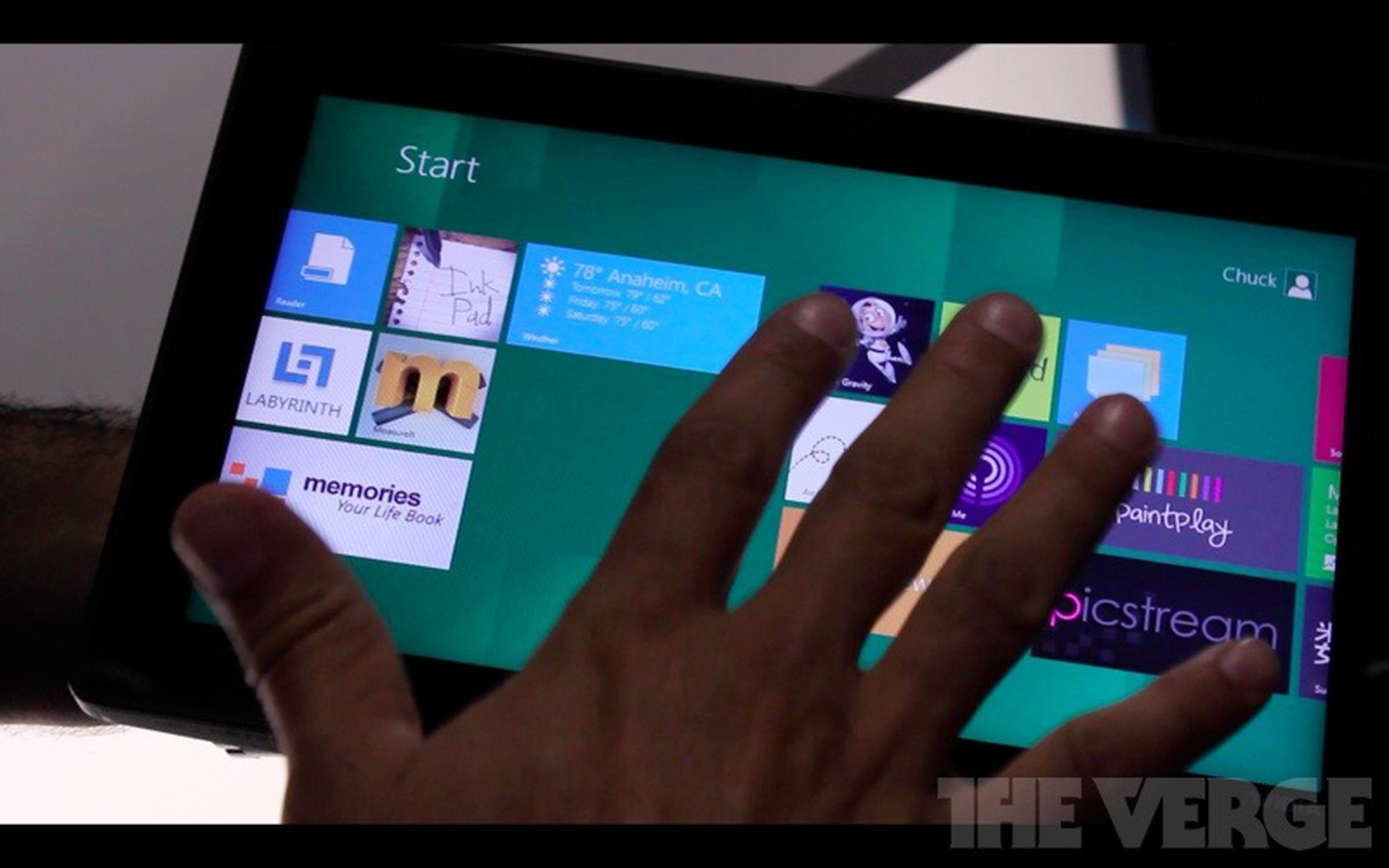 Nvidia Kal-El tablet running Windows 8 developer build
