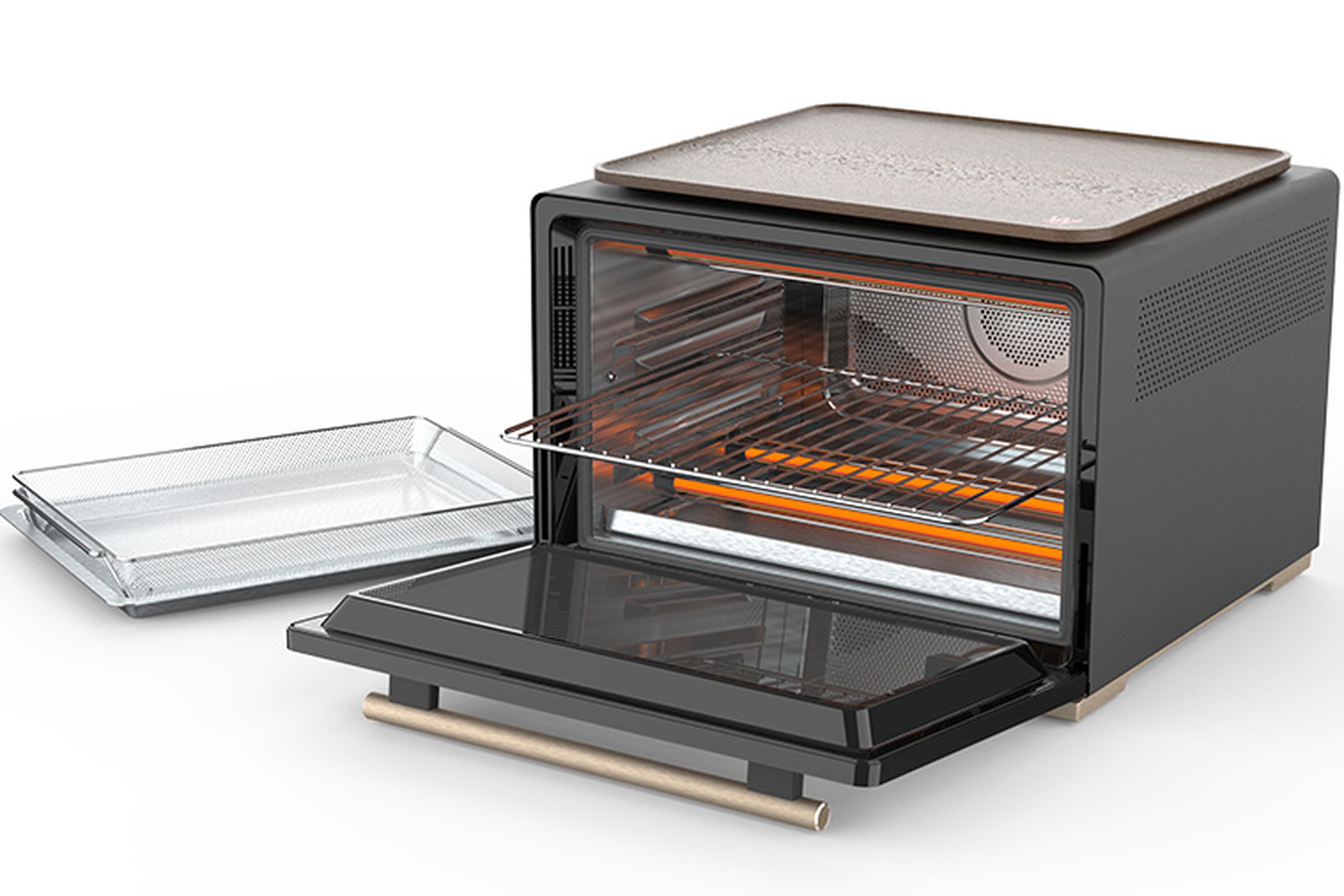 The Smart Countertop Oven lets you watch your food cooking in real time via an internal camera. 
