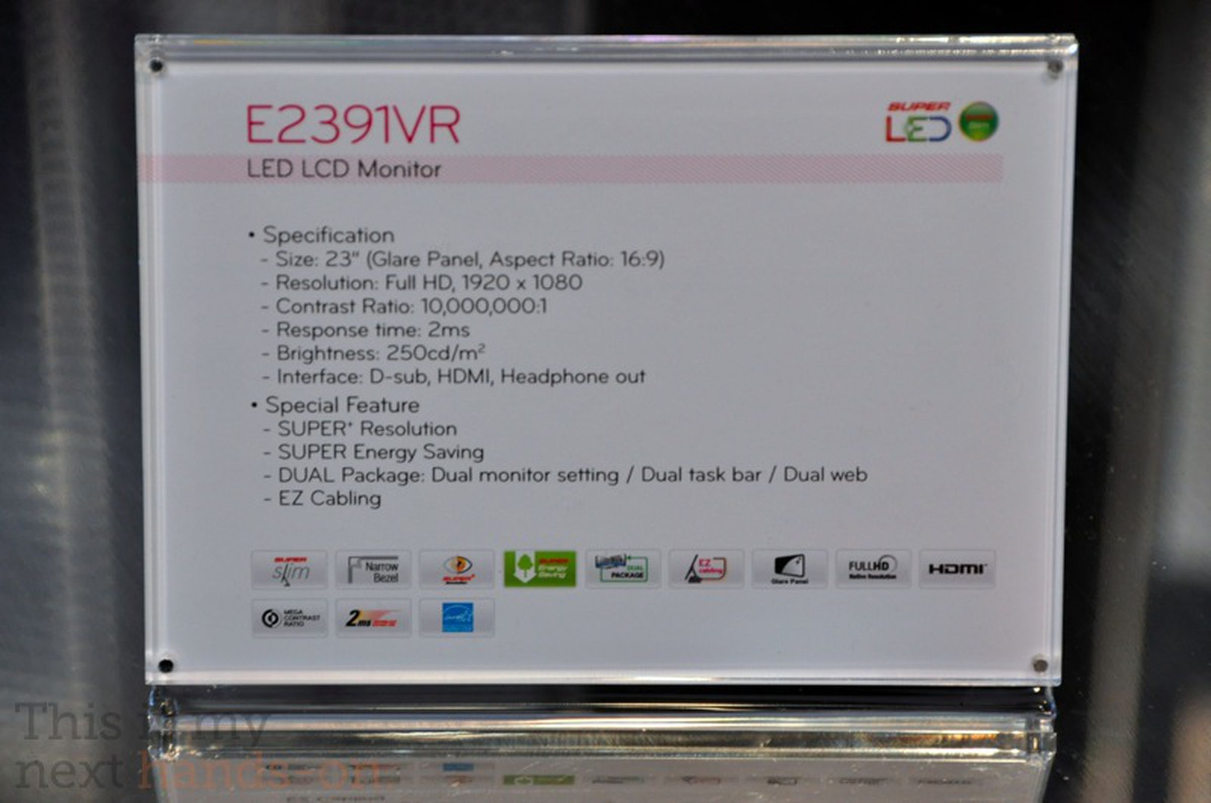 LG E2391VR monitor photos