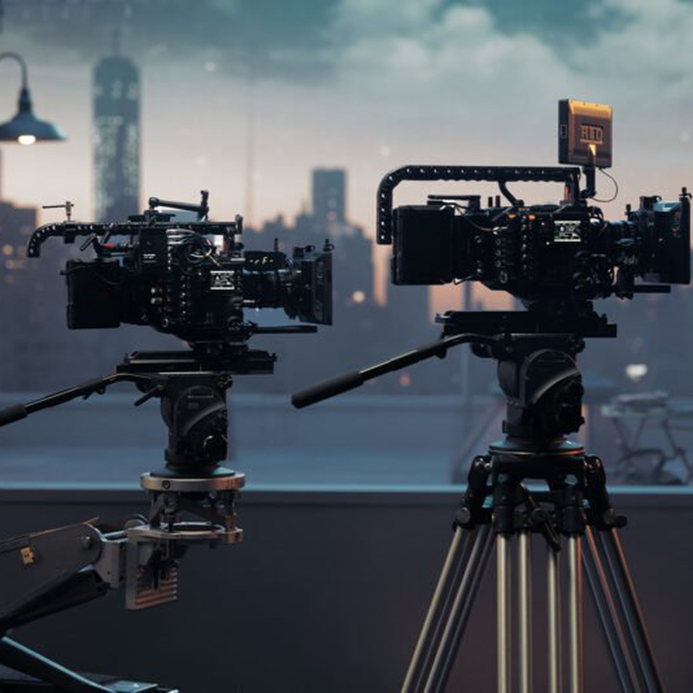 The RED V-Raptor (L) and V-Raptor XL, two cameras that can upload 8K RAW files to the cloud.