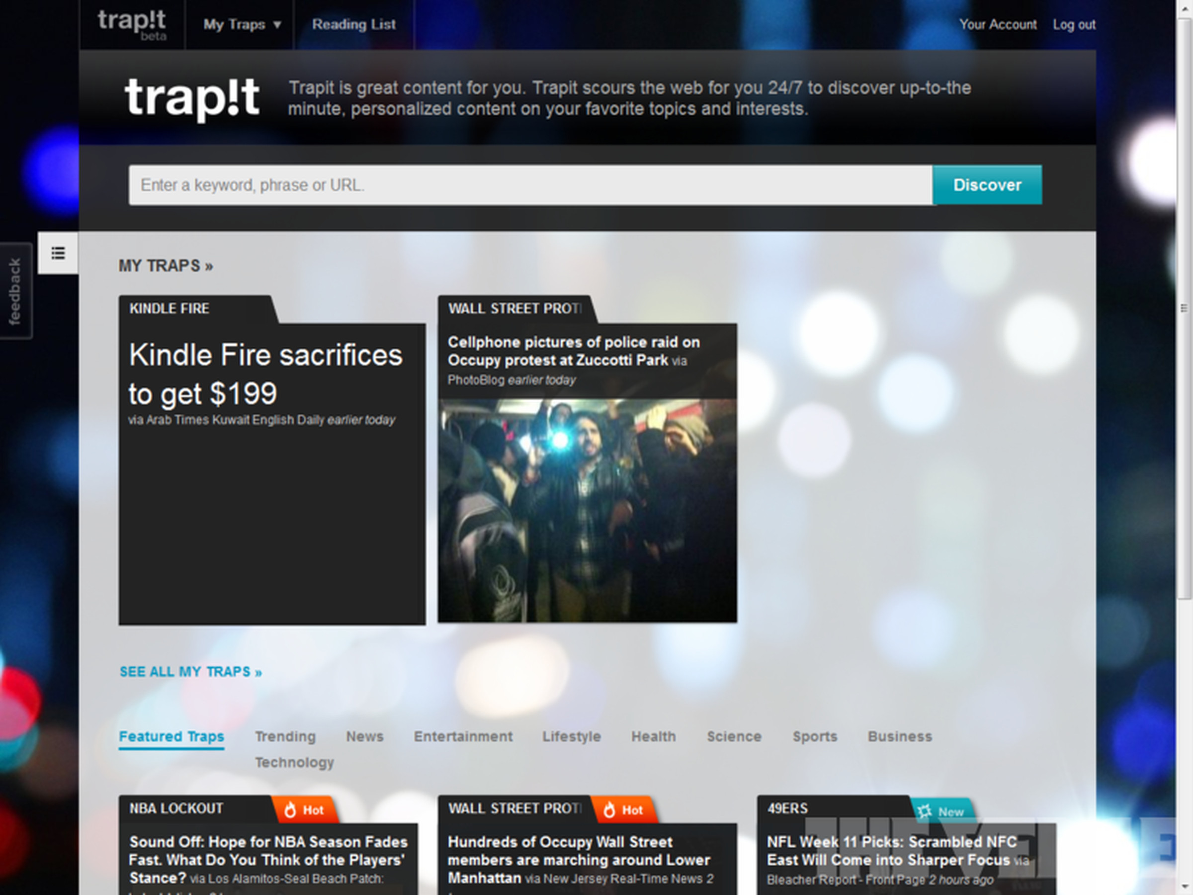 Trapit hands-on screenshots