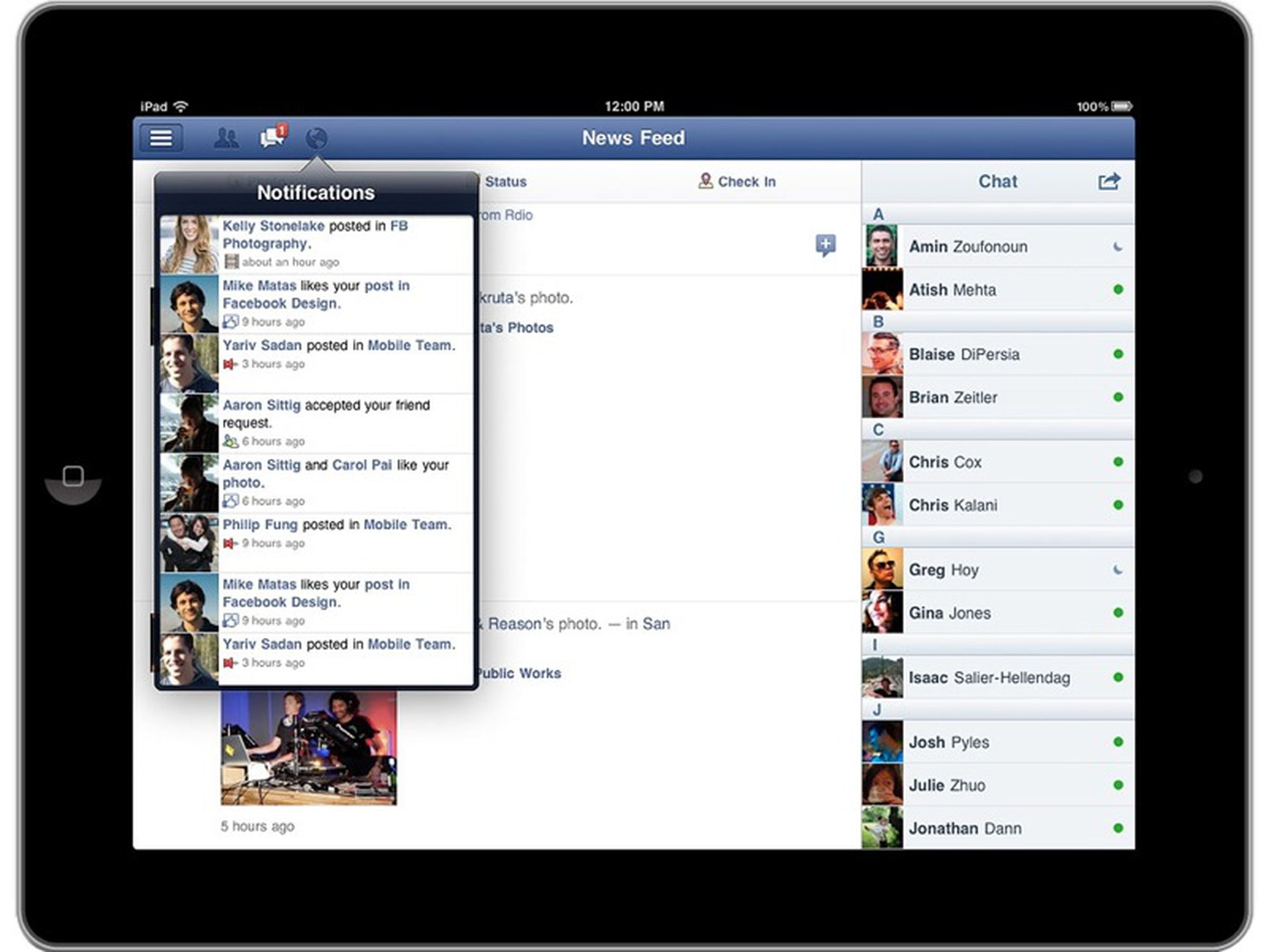 Facebook for iPad (press shots) 