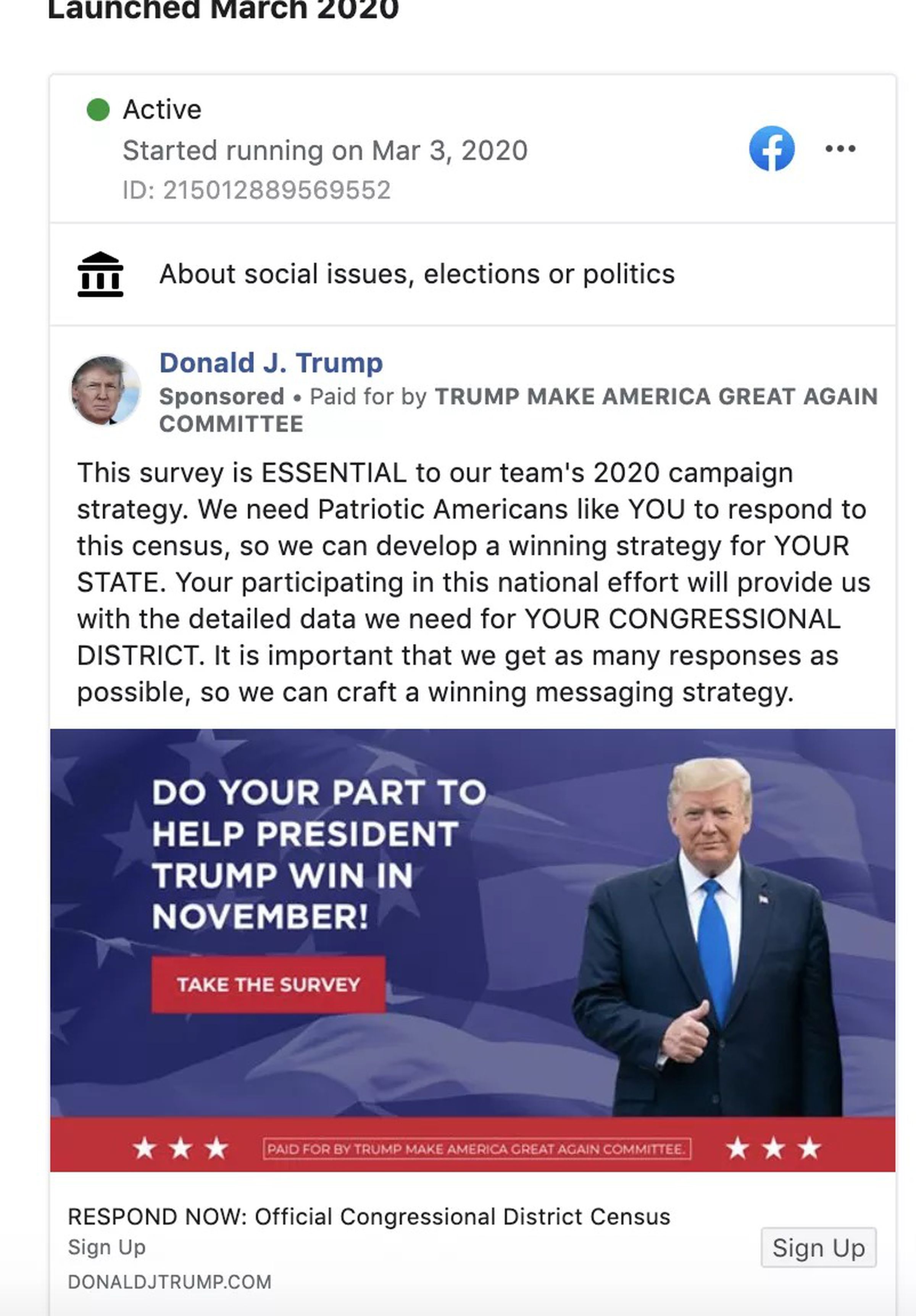 Screenshot of Trump campaign ad.
