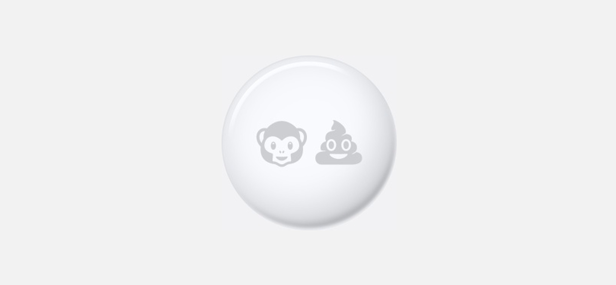 “Monkey shit” in emoji on an AirTag.
