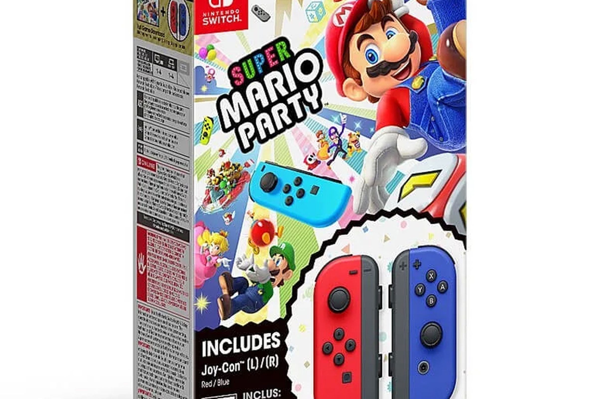 A Switch Joy-Con box with Super Mario Party