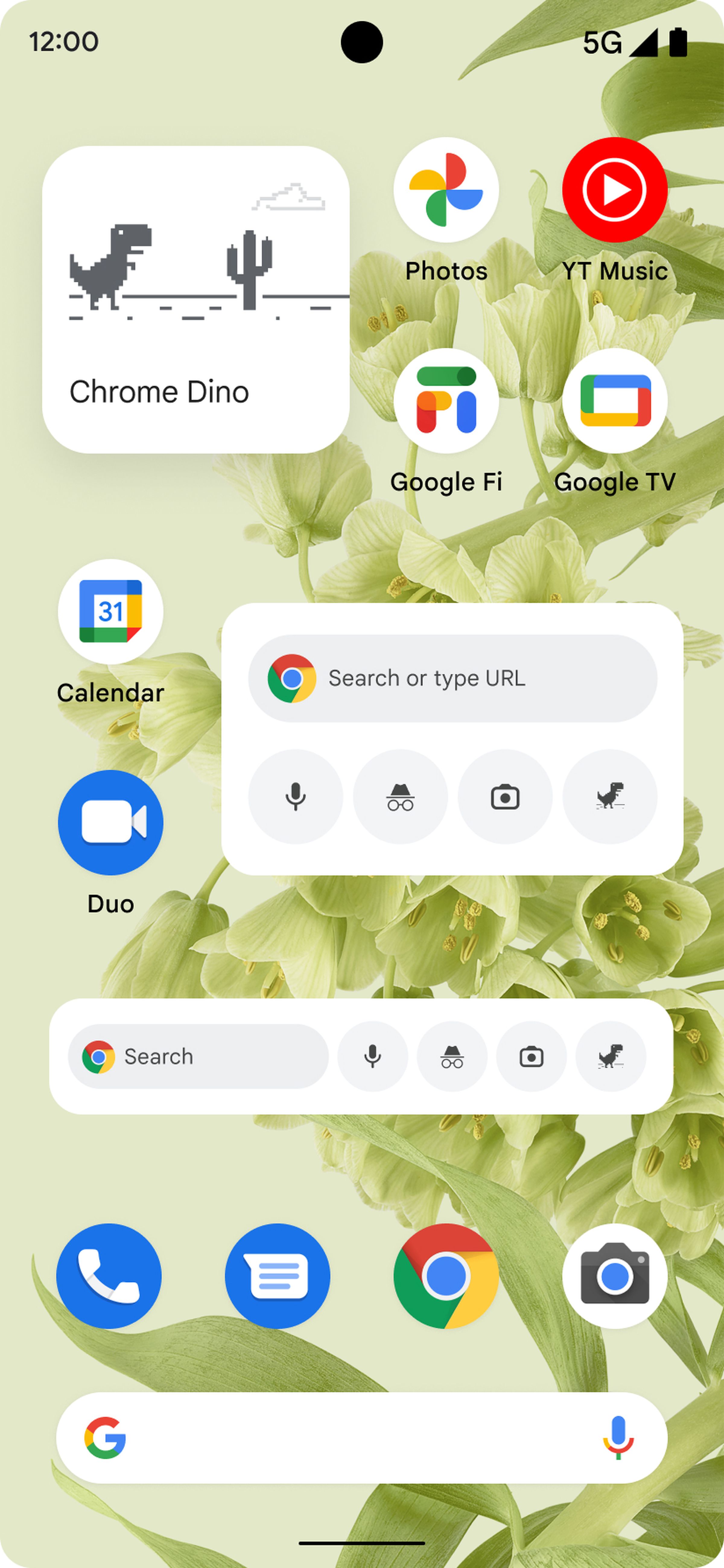 You can add widgets by long-pressing the Chrome icon and then selecting “widgets.”
