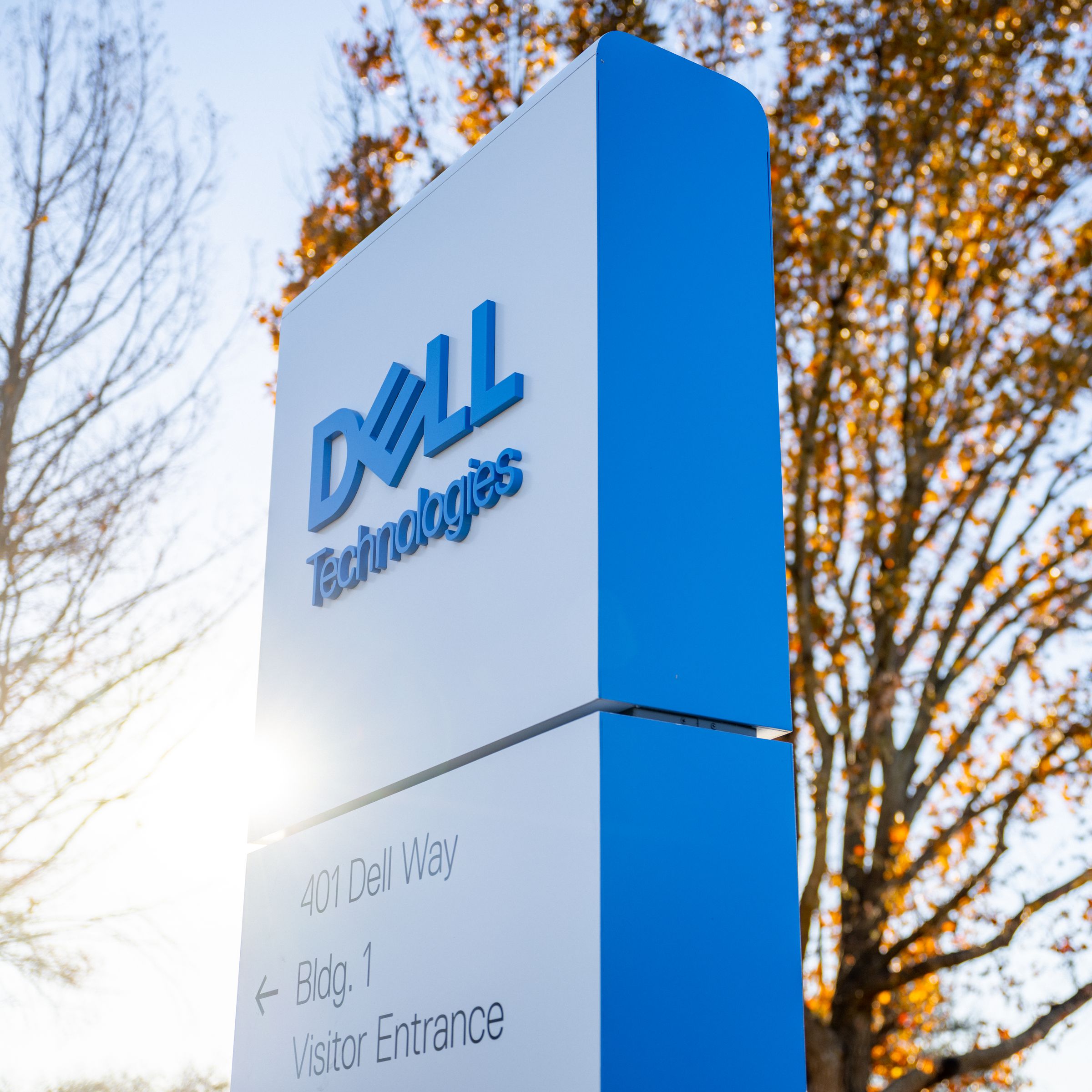 The sign for Dell Technologies at Round Rock in Austin, Texas.