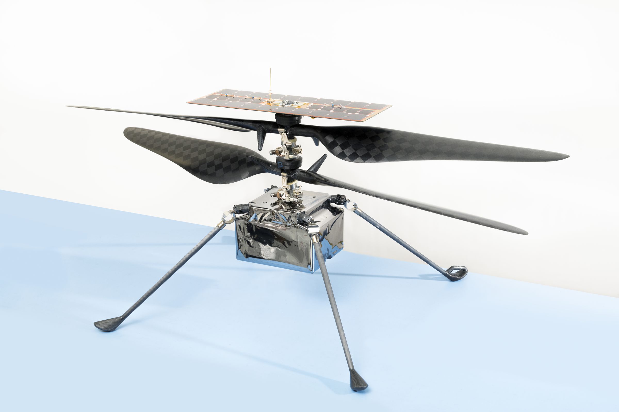The flight model of NASA’s Ingenuity Mars Helicopter.