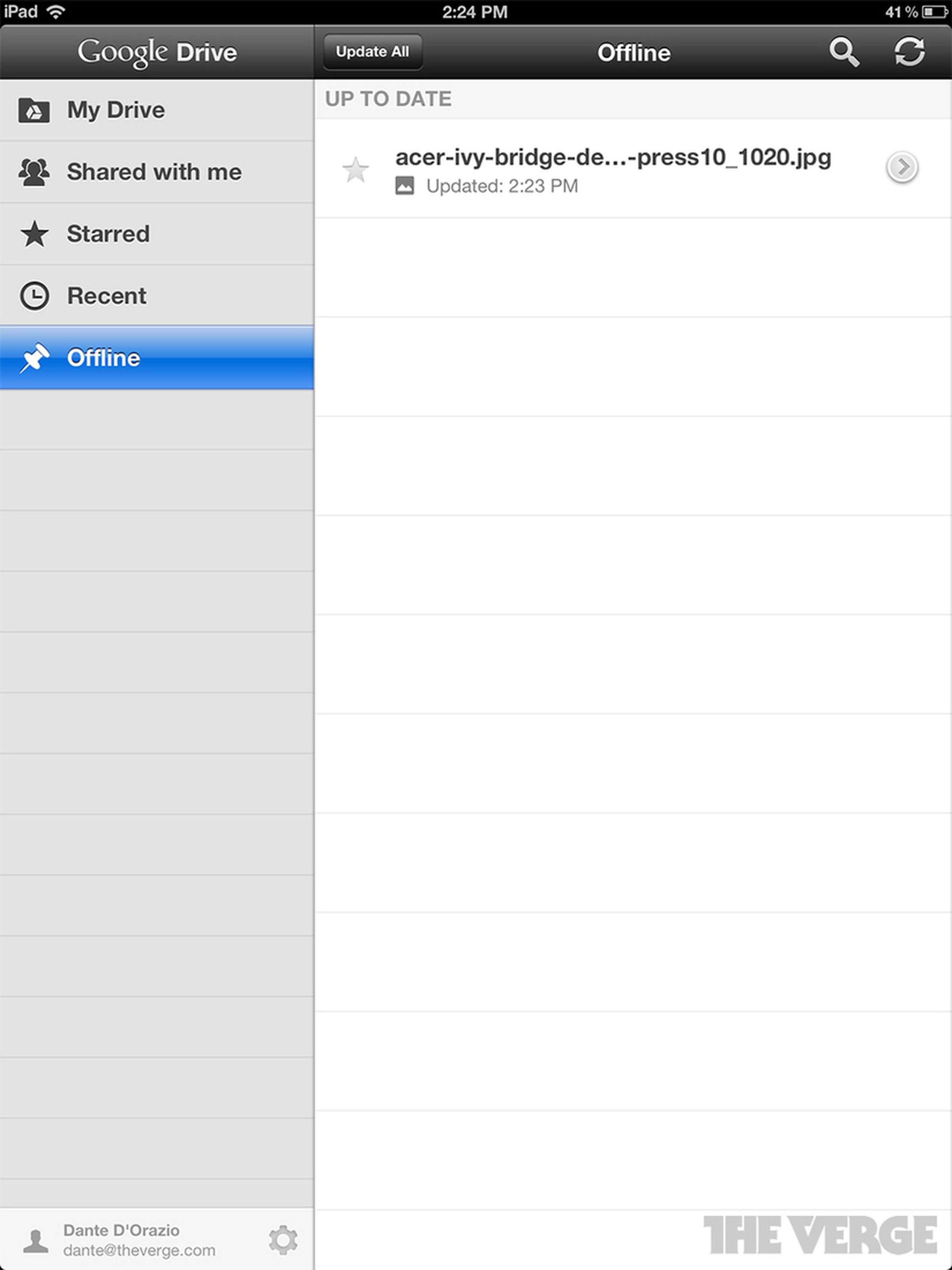 Google Drive for iPad hands-on pictures