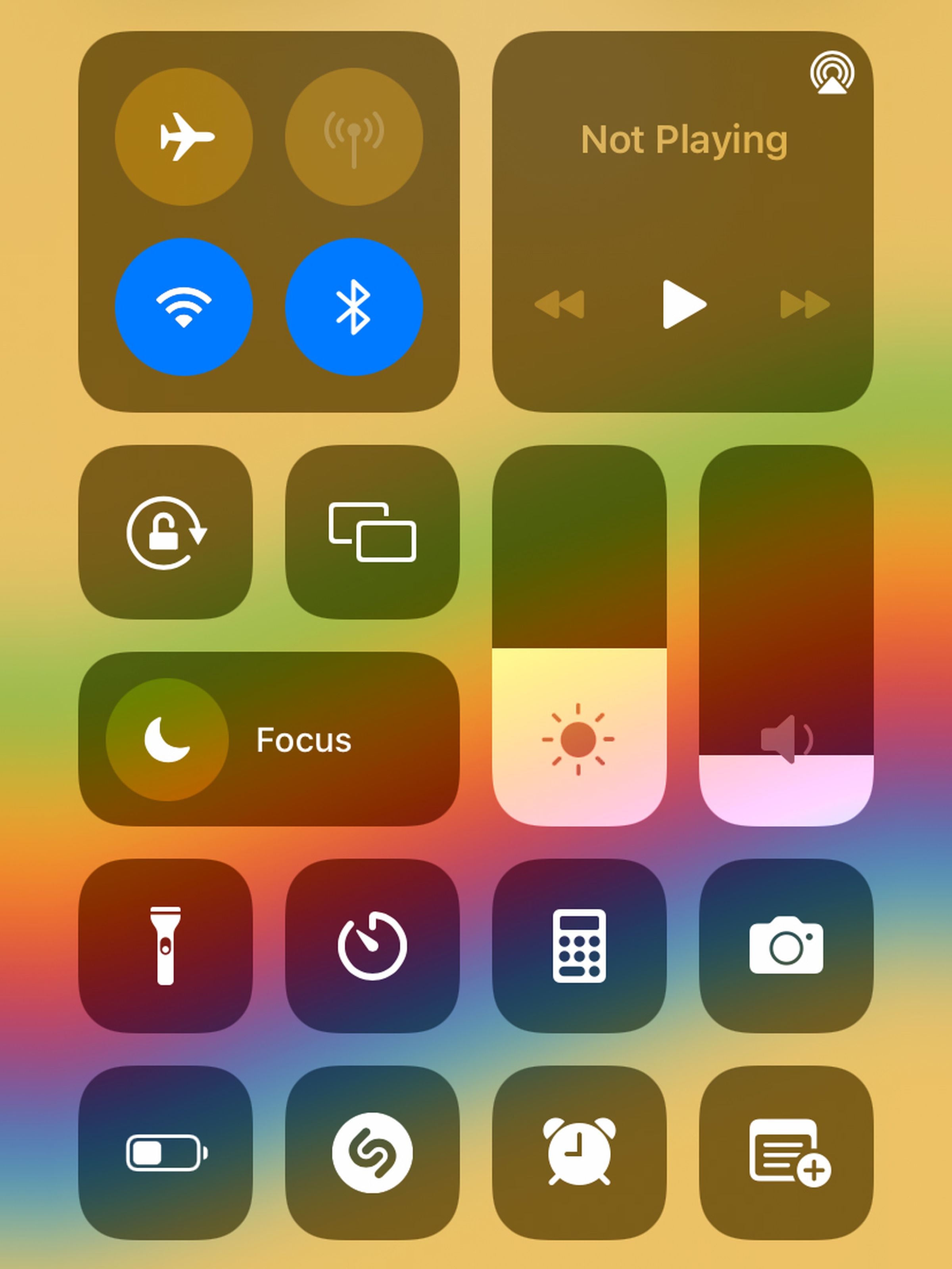 Control center lets you toggle quick settings and access certain features from the lock screen.