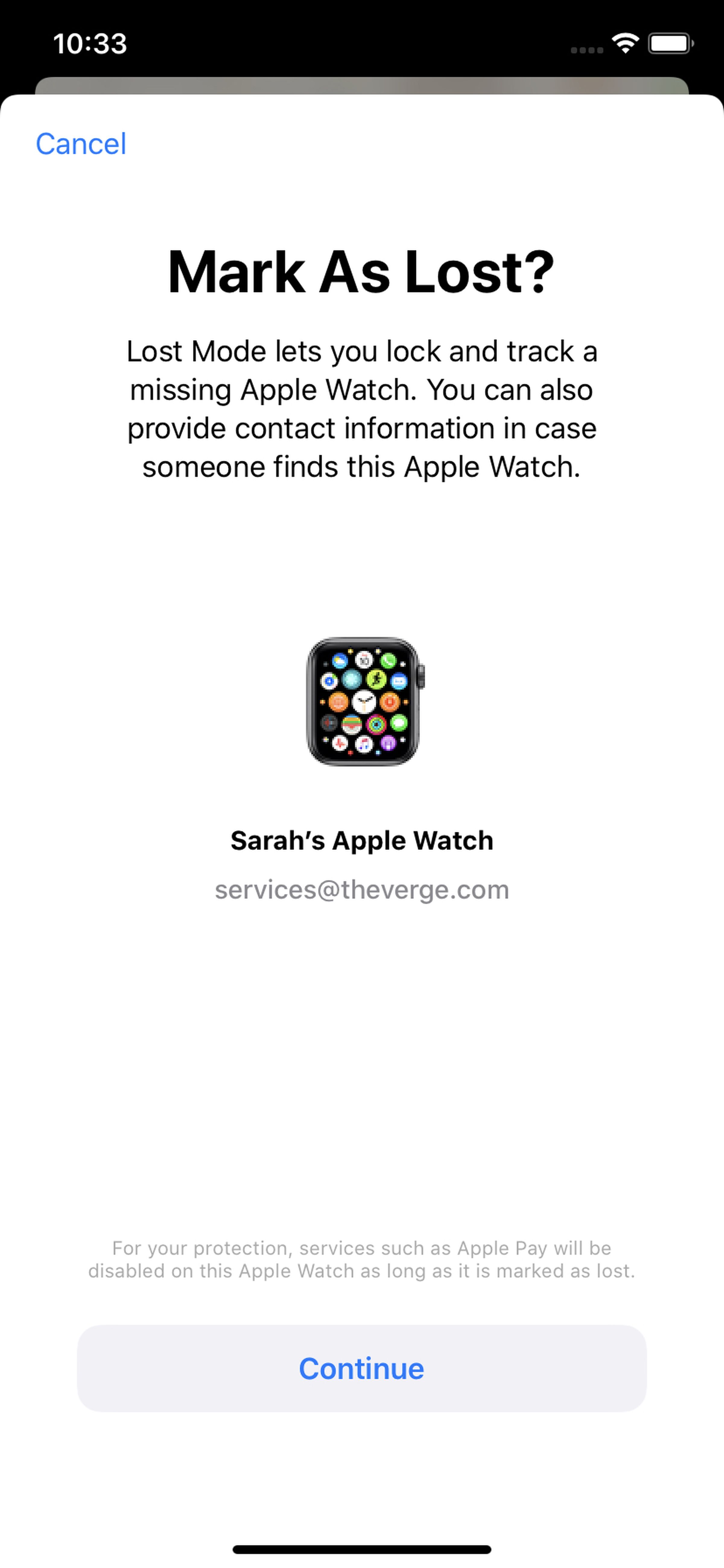 Lost Apple Watch