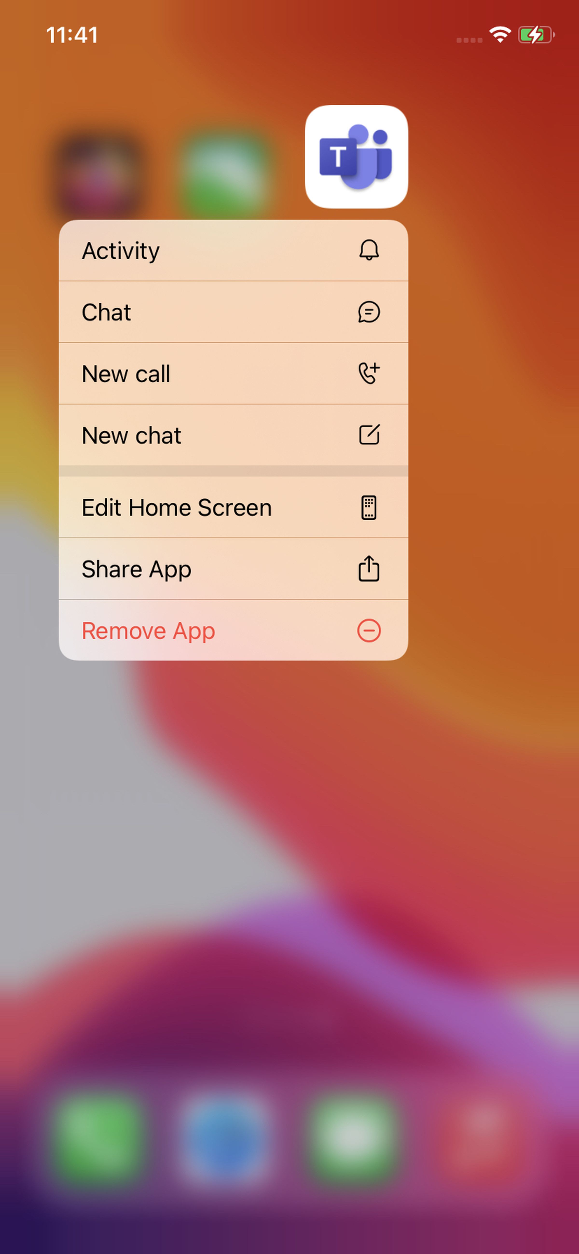 Long-press on an app and select “Remove App”