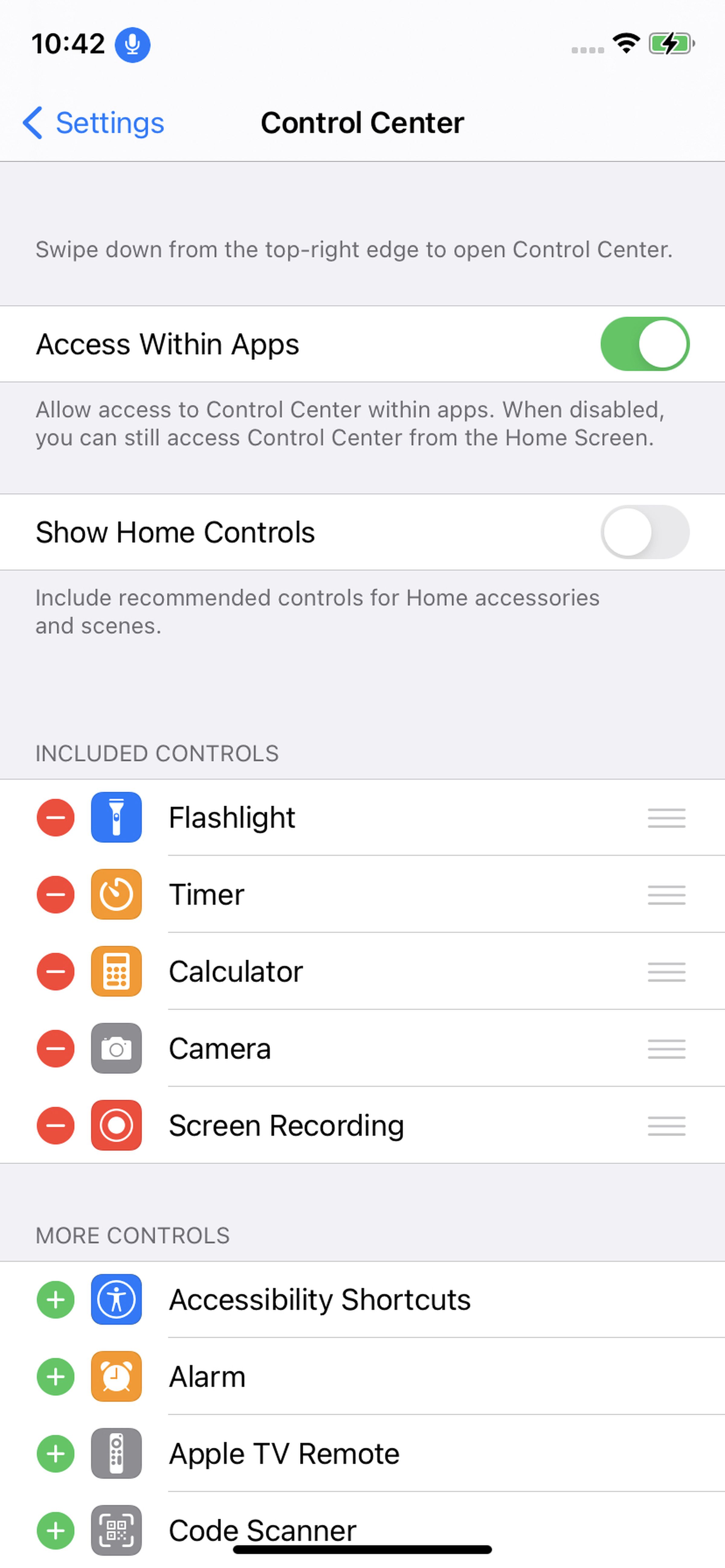 To add Text Size, go to Settings &gt; Control Center.