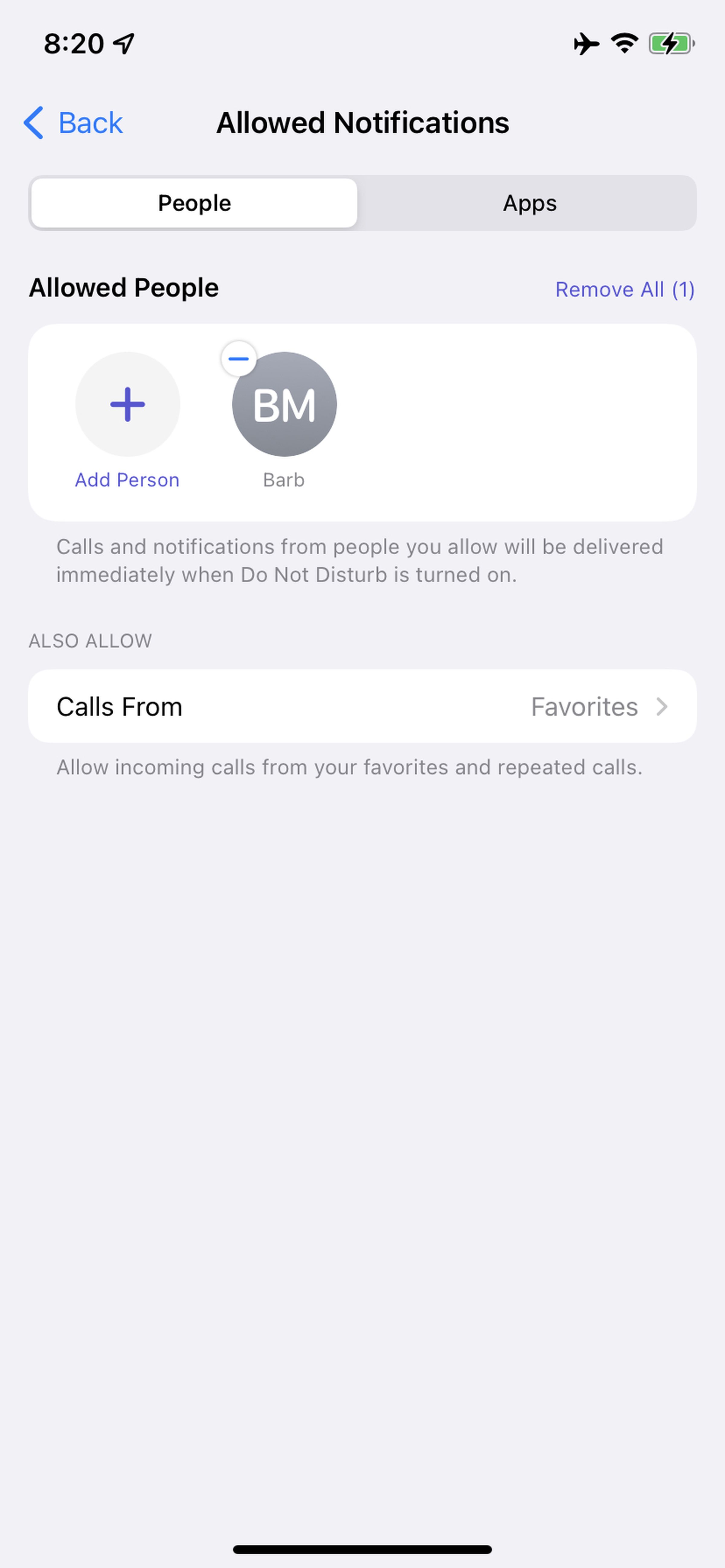 You can also select which people can still contact you.