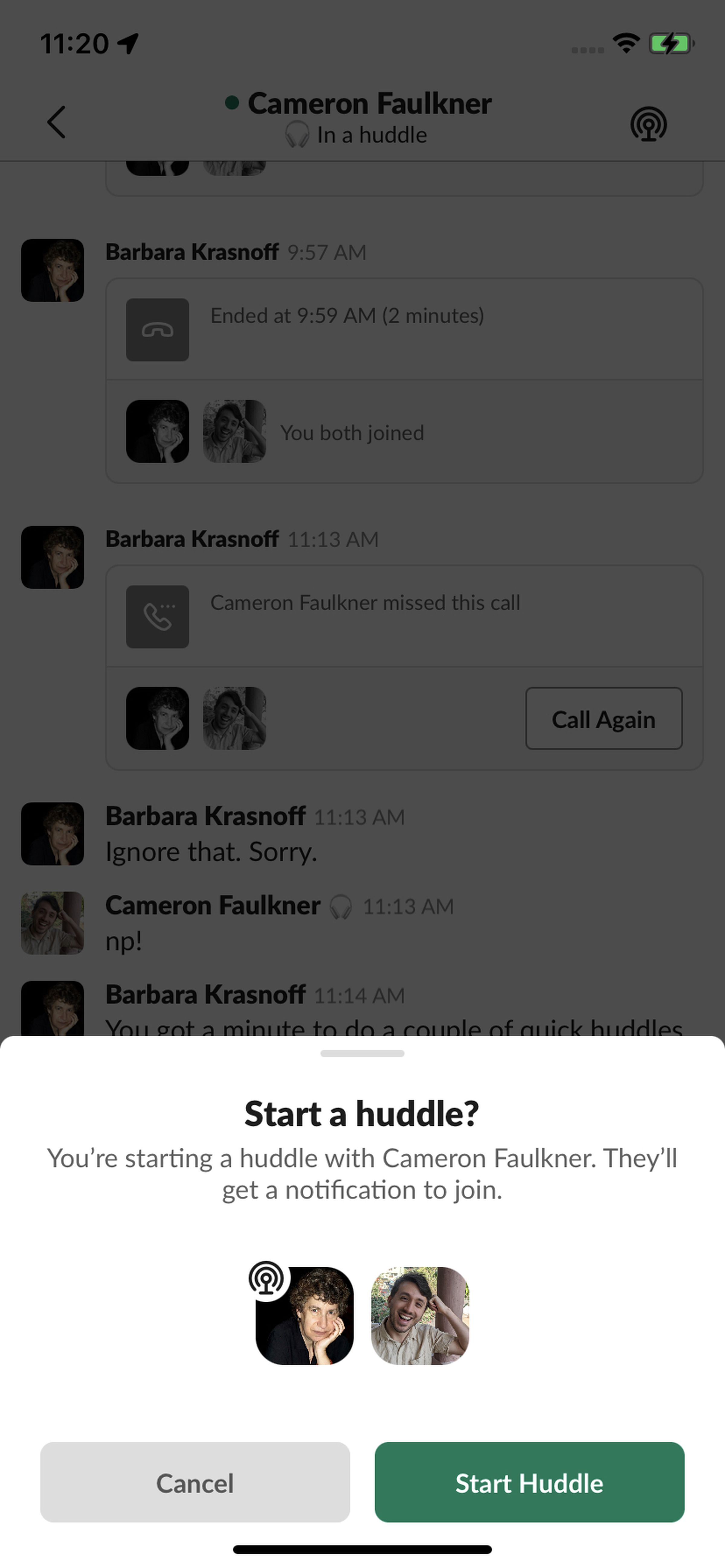 You can also Huddle using Slack’s mobile app.