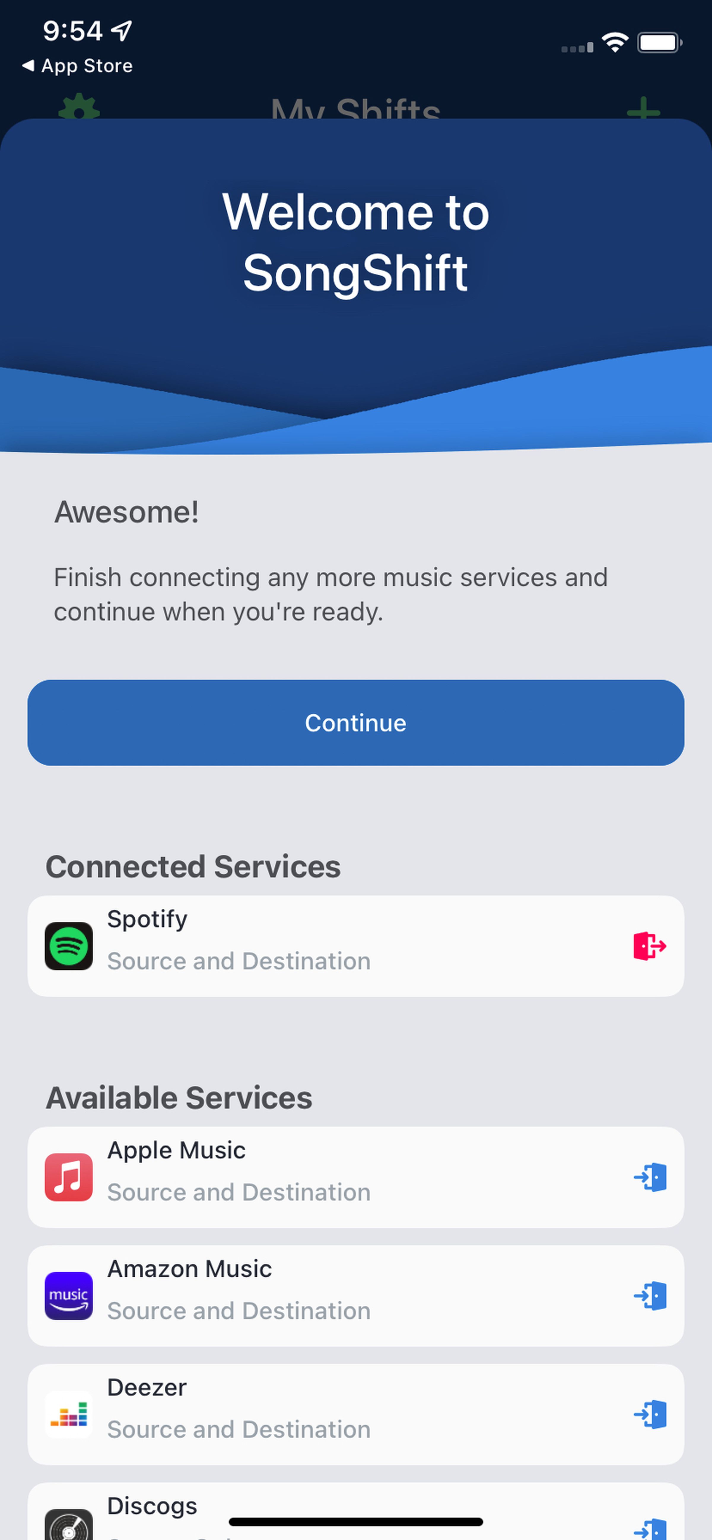 SongShift can connect 12 music services via its iOS app.