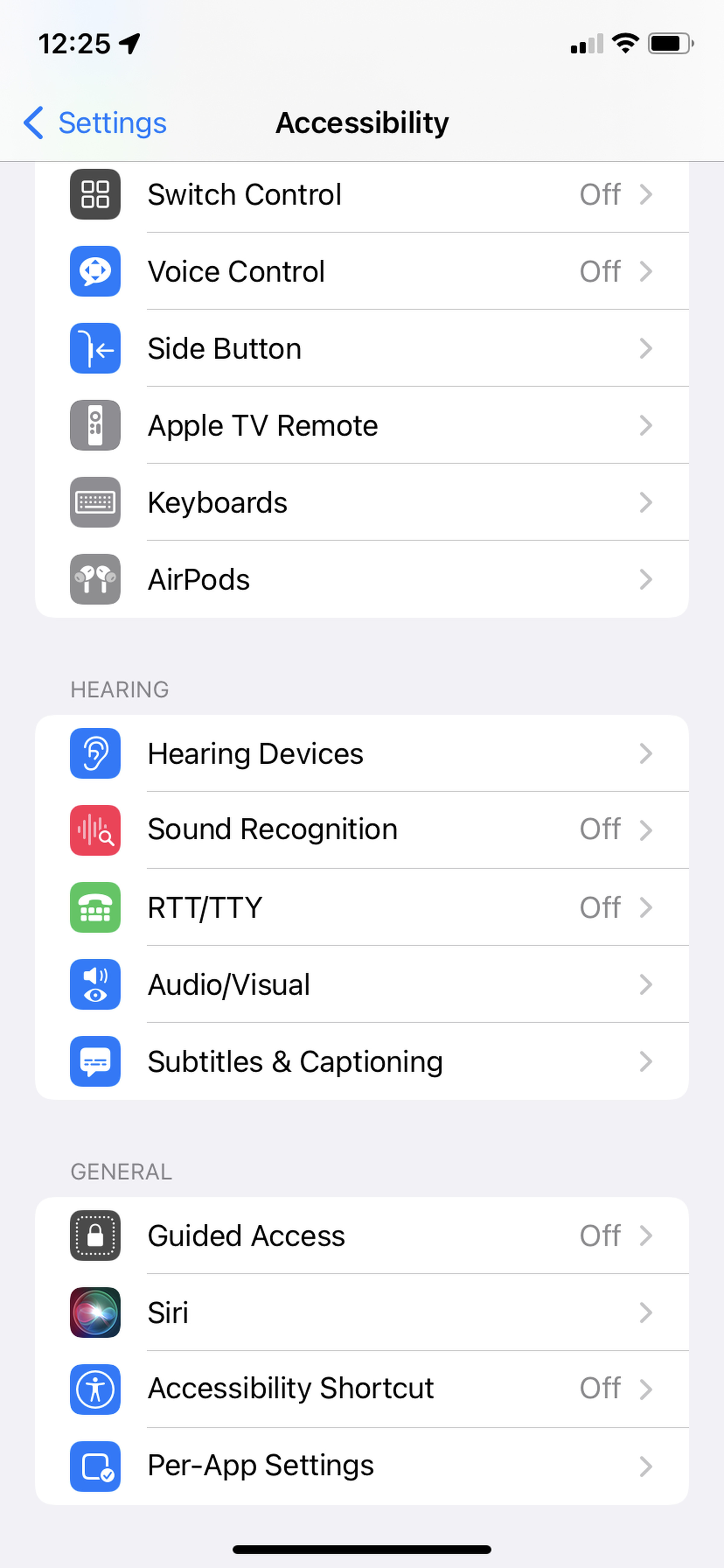 Background Sounds is nested under the Audio/Visual option in your Accessibility settings.