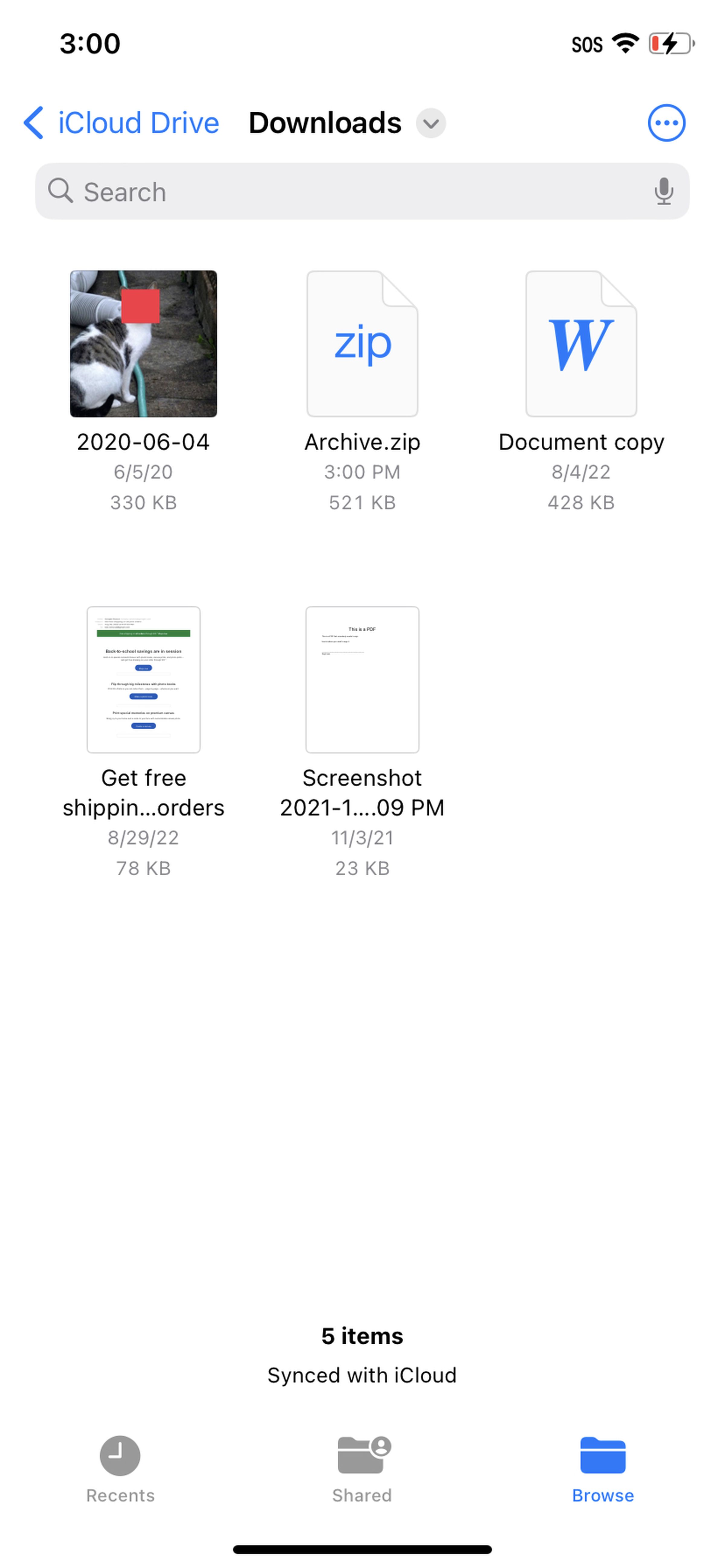 The same four files as before, with one more labeled Archive.zip.