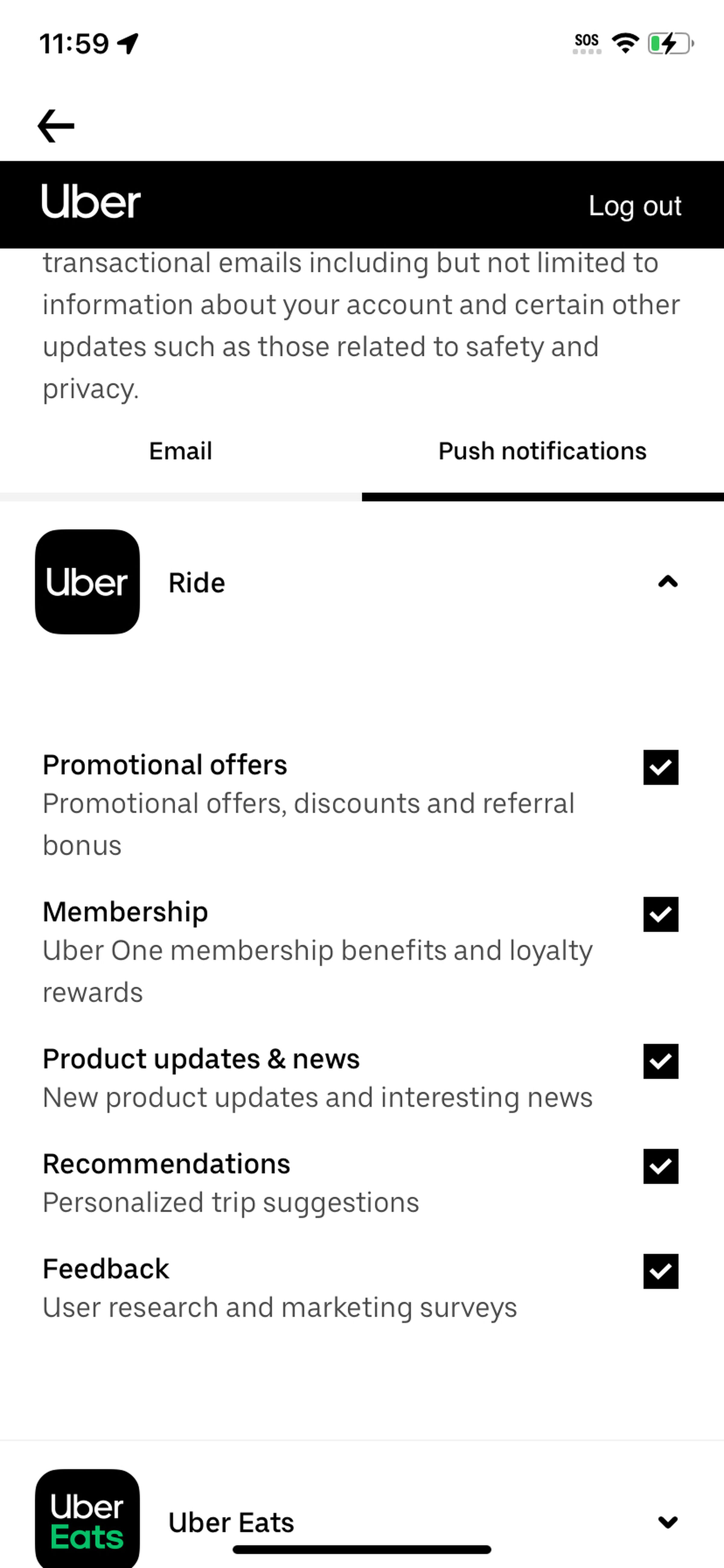 List of promotional offers