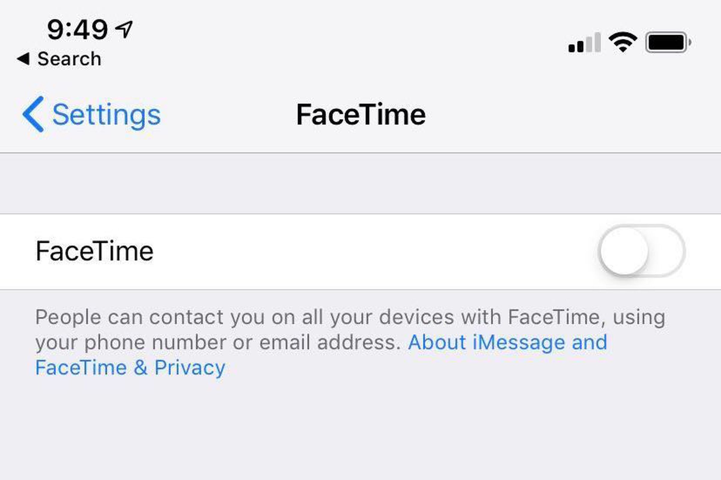 facetime iOS screenshot