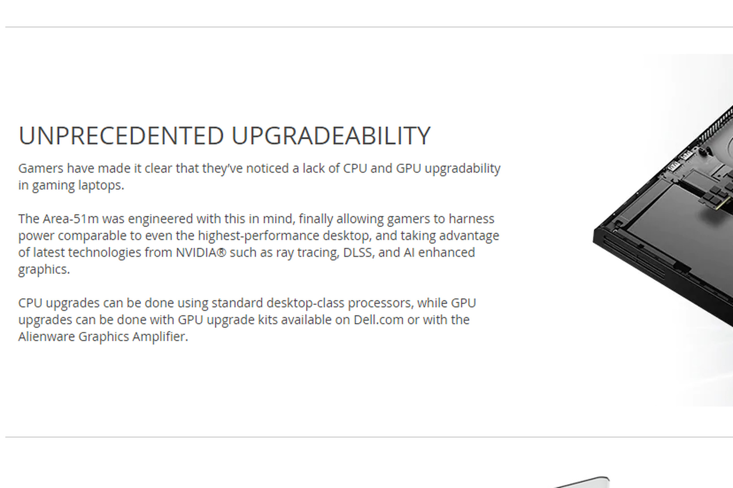 Dell’s marketing promised “unprecedented upgradeability” for the laptop. 